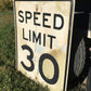 Signs - Speed Limit 30 Vintage Sign, 30x24 Vintage Metal Road Sign, A by The Old Grainery (Garage Art, Home Decor, Man Cave)