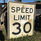 Signs - Speed Limit 30 Vintage Sign, 30x24 Vintage Metal Road Sign, A by The Old Grainery (Garage Art, Home Decor, Man Cave)