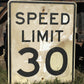 Signs - Speed Limit 30 Vintage Sign, 30x24 Vintage Metal Road Sign, A by The Old Grainery (Garage Art, Home Decor, Man Cave)
