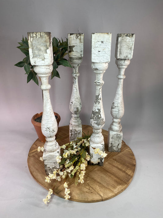 Balusters - 4 White Wood Balusters Reclaimed Spindles Porch Post House Trim A64 by The Old Grainery (Architectural, Candle...