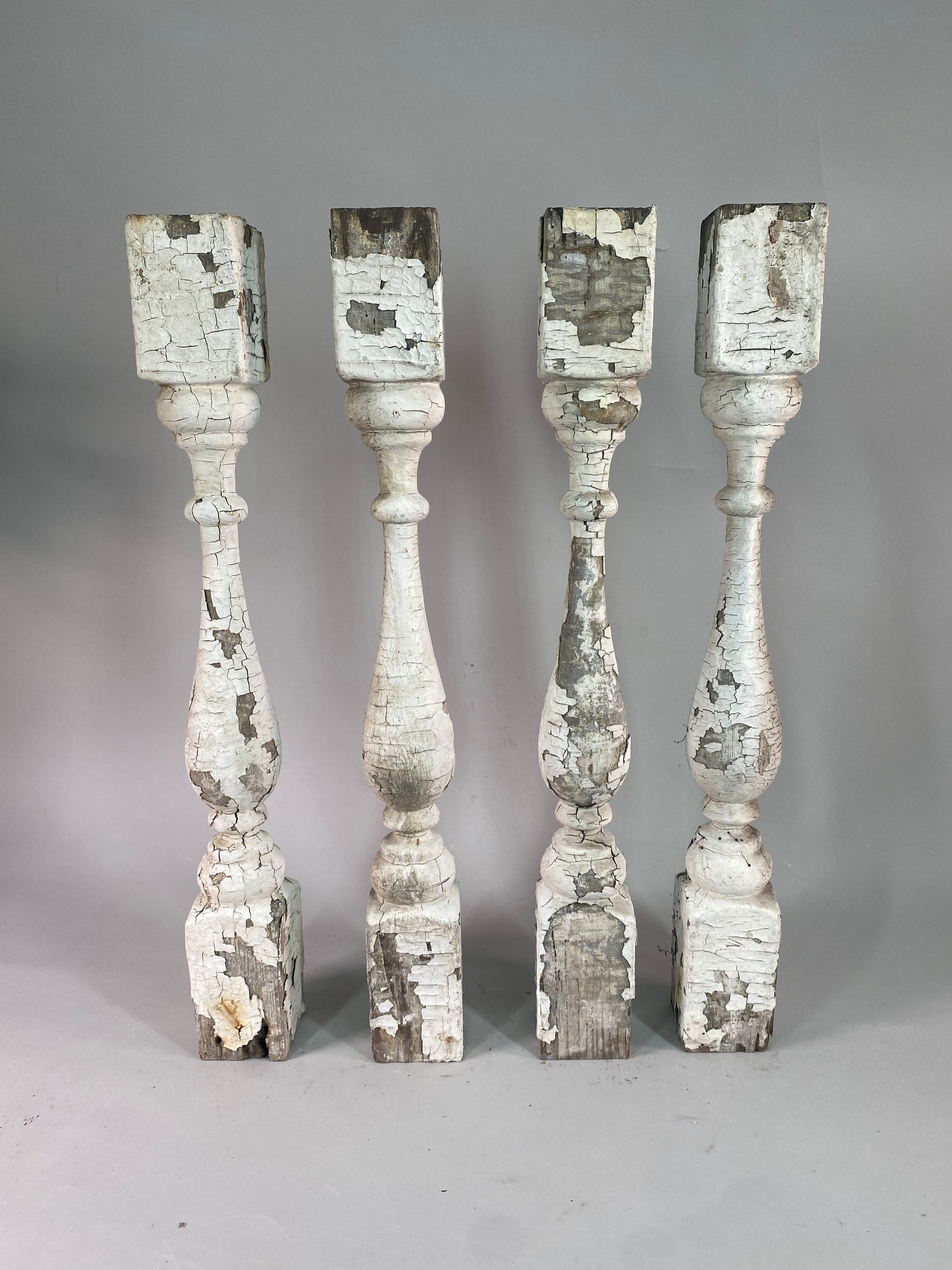 Balusters - 4 White Wood Balusters Reclaimed Spindles Porch Post House Trim A64 by The Old Grainery (Architectural, Candle...