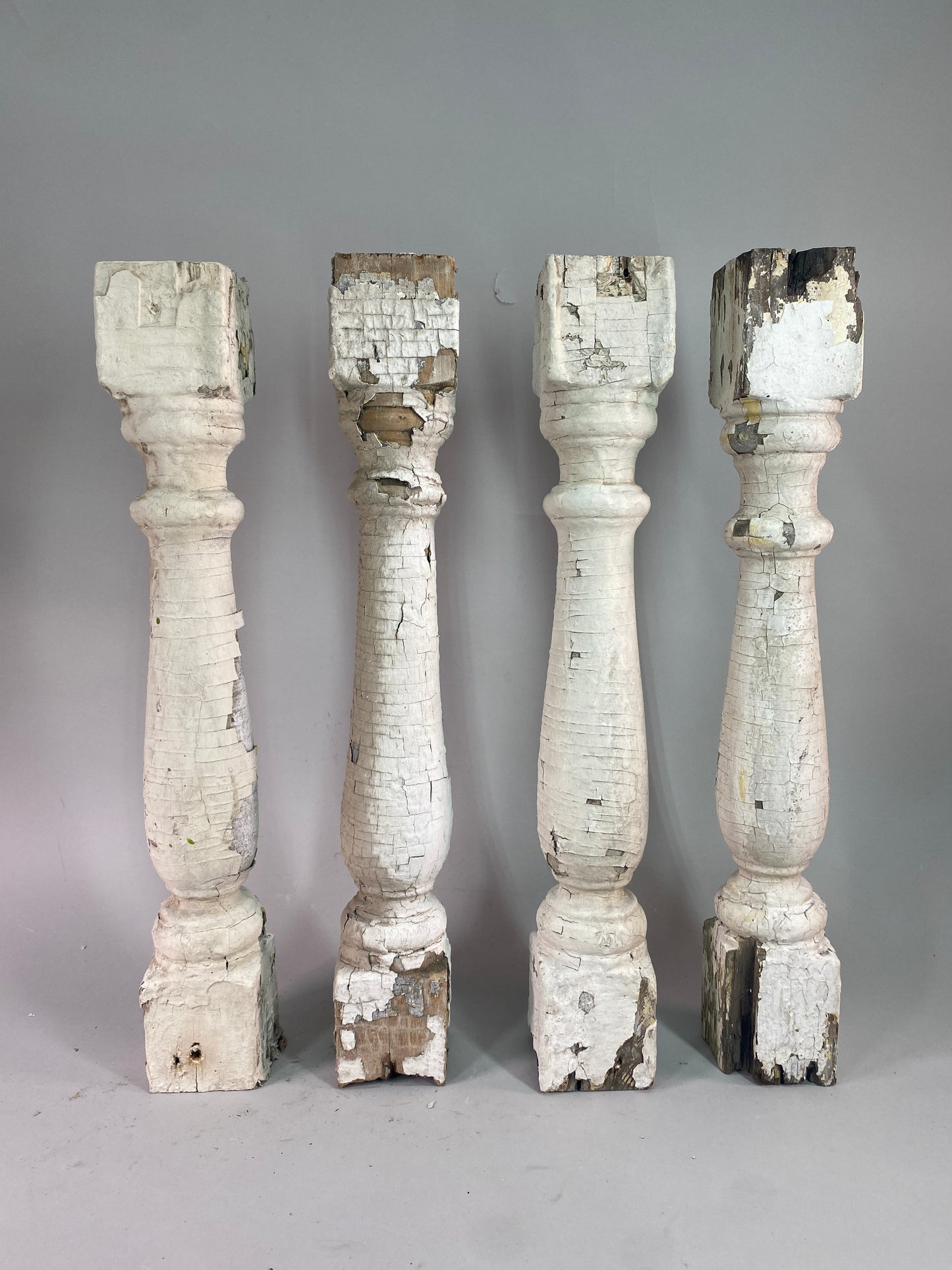 Balusters - 4 White Wood Balusters Reclaimed Spindles Porch Post House Trim A54 by The Old Grainery (Architectural, Carpen...