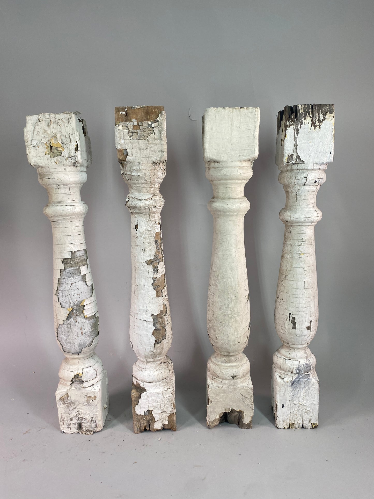 Balusters - 4 White Wood Balusters Reclaimed Spindles Porch Post House Trim A54 by The Old Grainery (Architectural, Carpen...