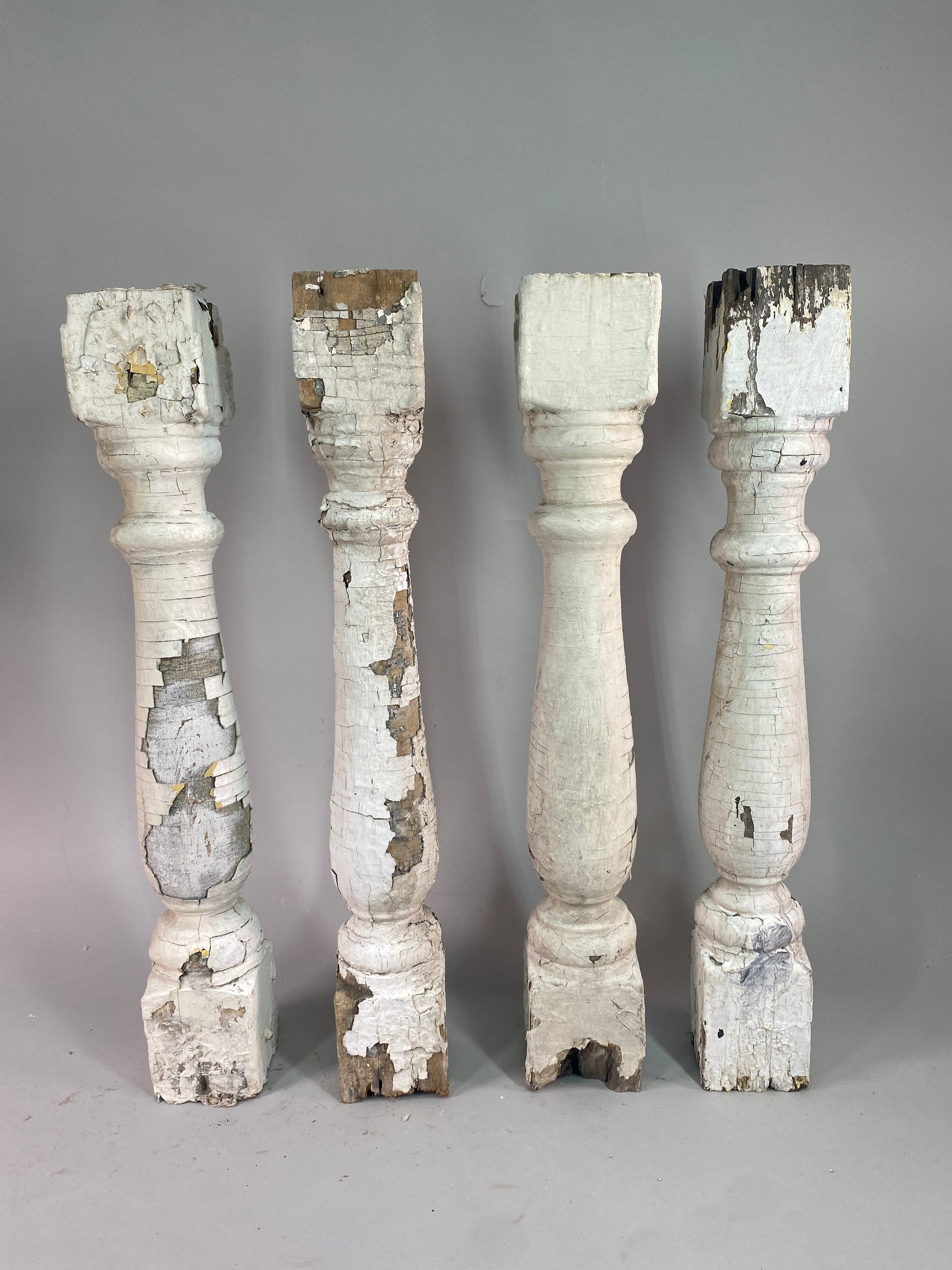 Balusters - 4 White Wood Balusters Reclaimed Spindles Porch Post House Trim A54 by The Old Grainery (Architectural, Carpen...