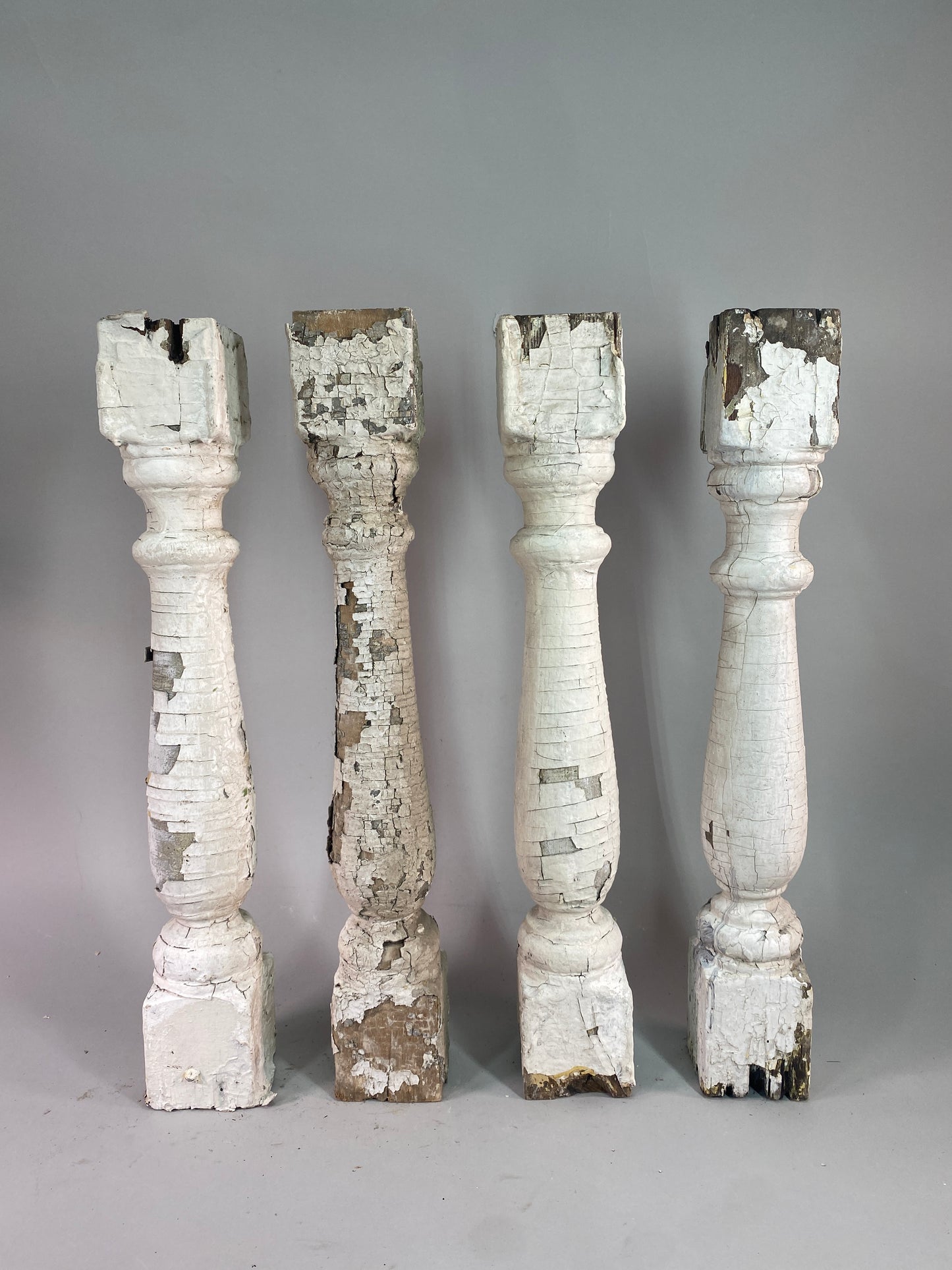 Balusters - 4 White Wood Balusters Reclaimed Spindles Porch Post House Trim A54 by The Old Grainery (Architectural, Carpen...
