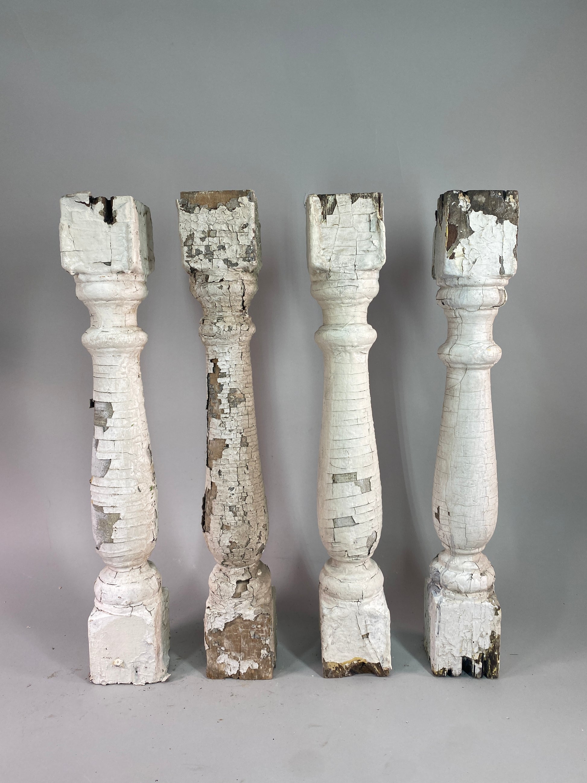 Balusters - 4 White Wood Balusters Reclaimed Spindles Porch Post House Trim A54 by The Old Grainery (Architectural, Carpen...
