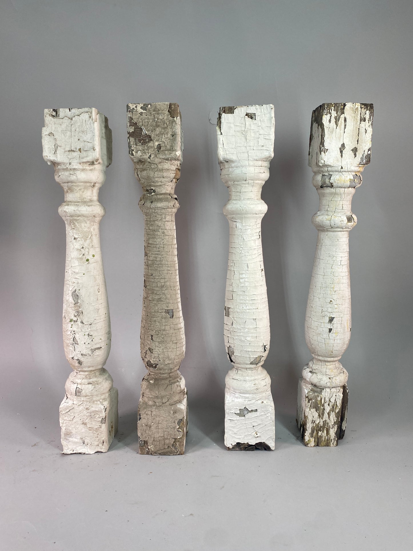 Balusters - 4 White Wood Balusters Reclaimed Spindles Porch Post House Trim A54 by The Old Grainery (Architectural, Carpen...