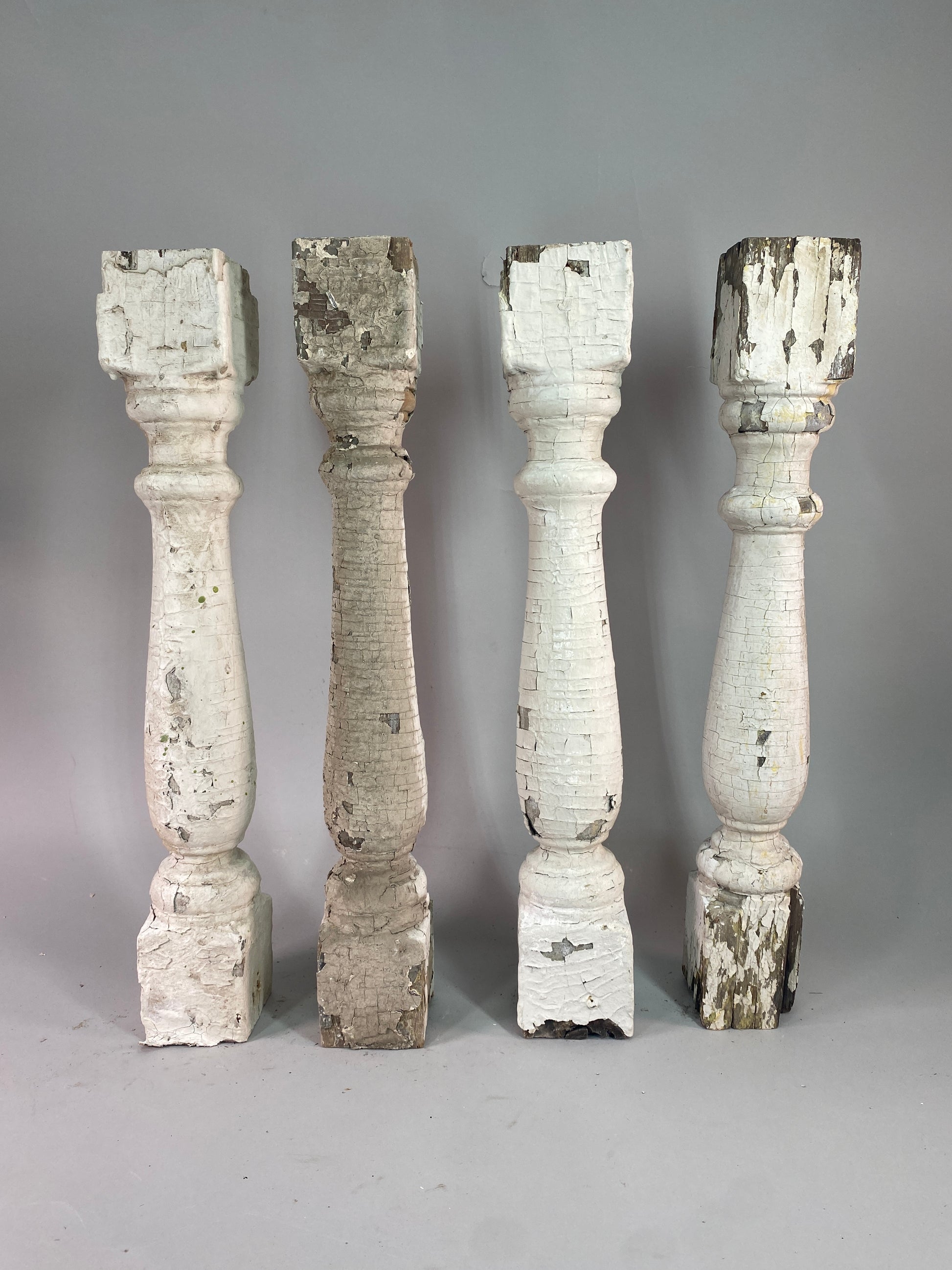 Balusters - 4 White Wood Balusters Reclaimed Spindles Porch Post House Trim A54 by The Old Grainery (Architectural, Carpen...
