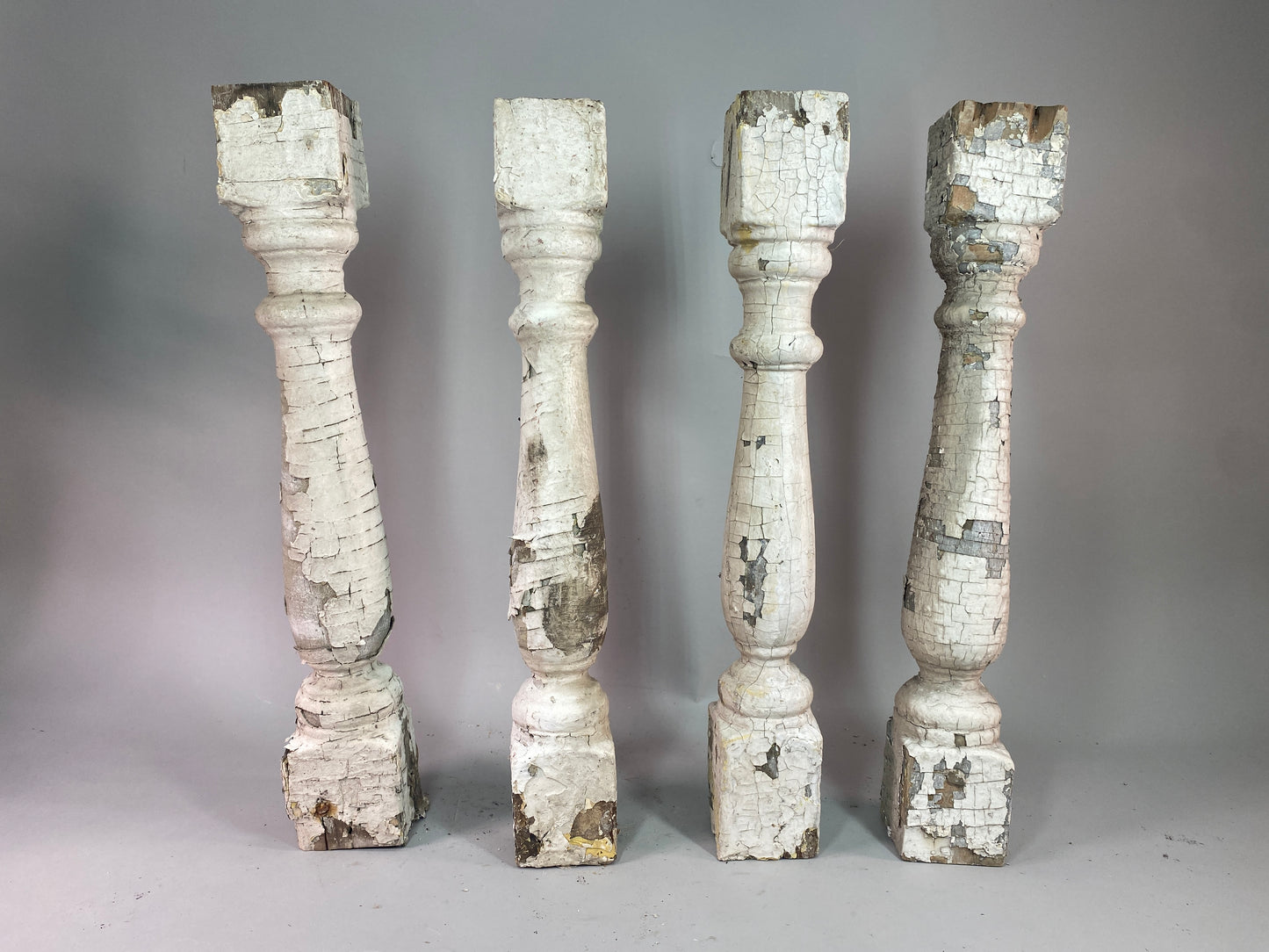 Balusters - 4 White Wood Balusters Reclaimed Spindles Porch Post House Trim A55 by The Old Grainery (Architectural, Carpen...