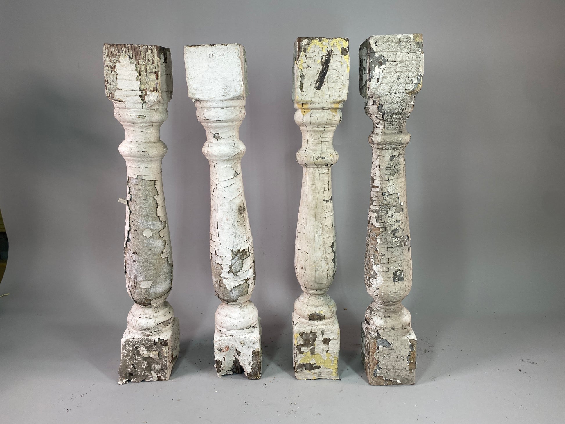 Balusters - 4 White Wood Balusters Reclaimed Spindles Porch Post House Trim A55 by The Old Grainery (Architectural, Carpen...