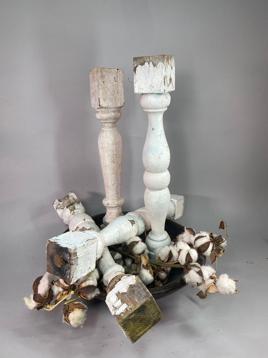 Balusters - 4 White Wood Balusters Reclaimed Spindles Porch Post House Trim A56 by The Old Grainery (Architectural, Carpen...