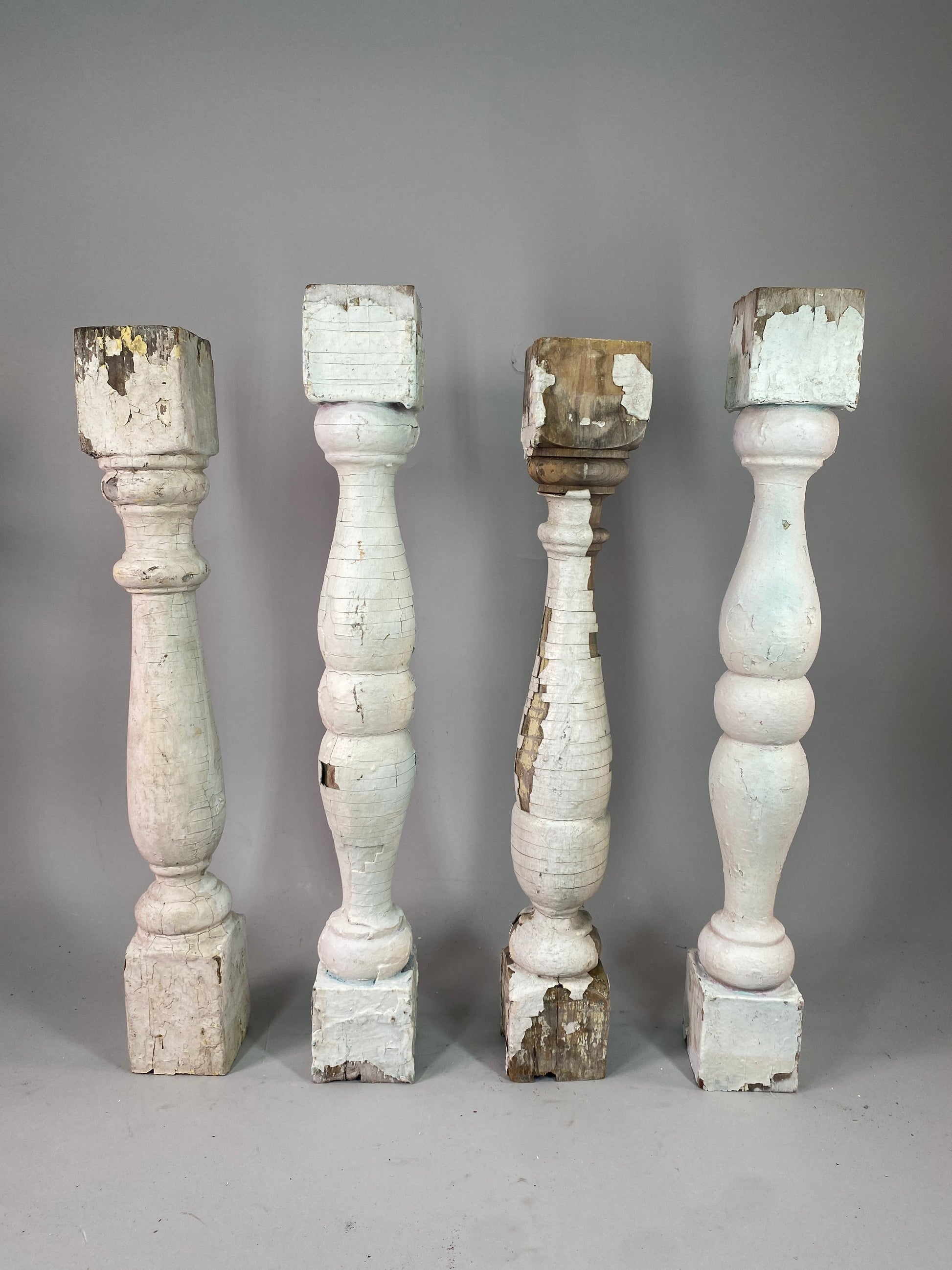 Balusters - 4 White Wood Balusters Reclaimed Spindles Porch Post House Trim A56 by The Old Grainery (Architectural, Carpen...