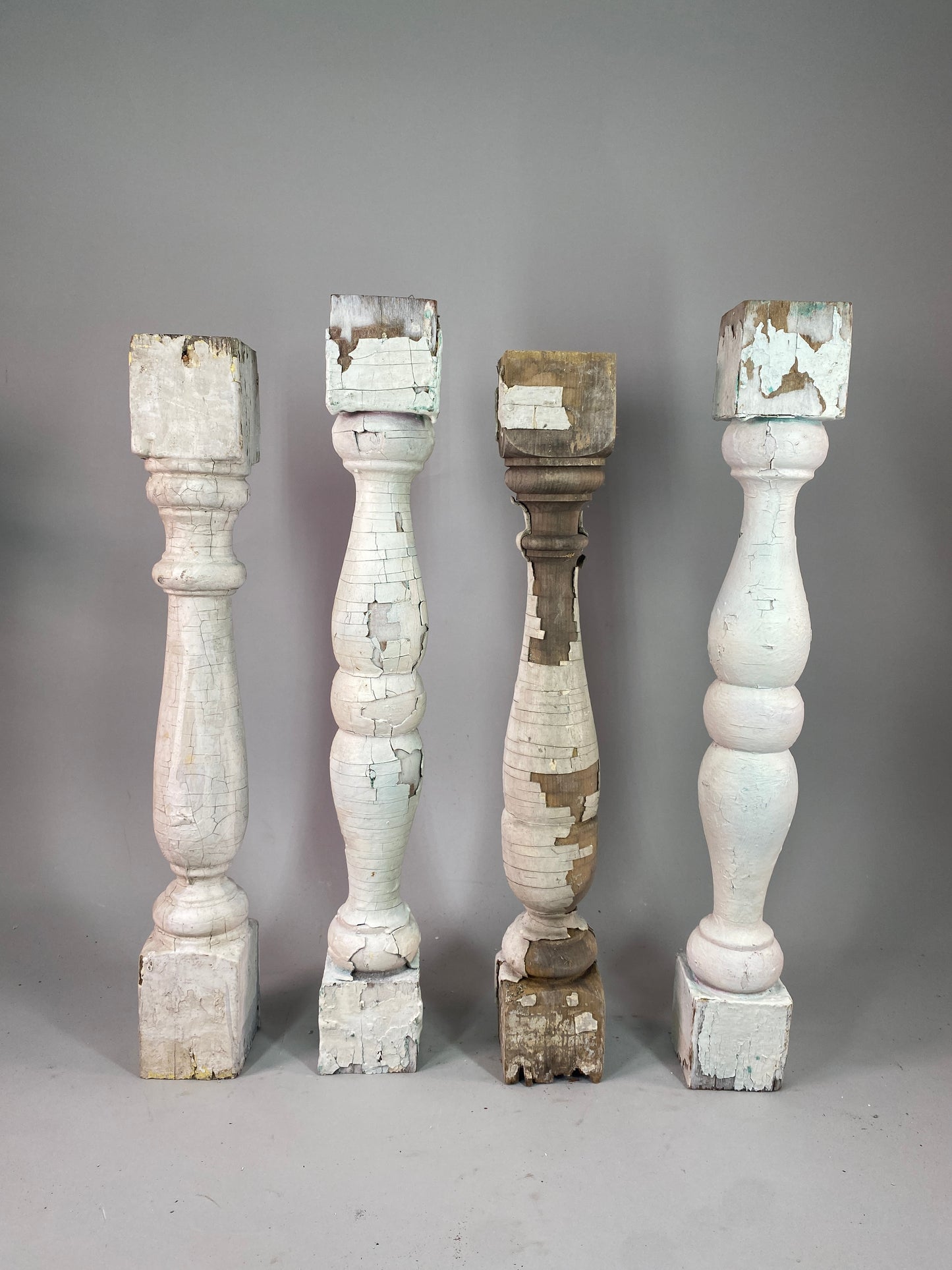 Balusters - 4 White Wood Balusters Reclaimed Spindles Porch Post House Trim A56 by The Old Grainery (Architectural, Carpen...