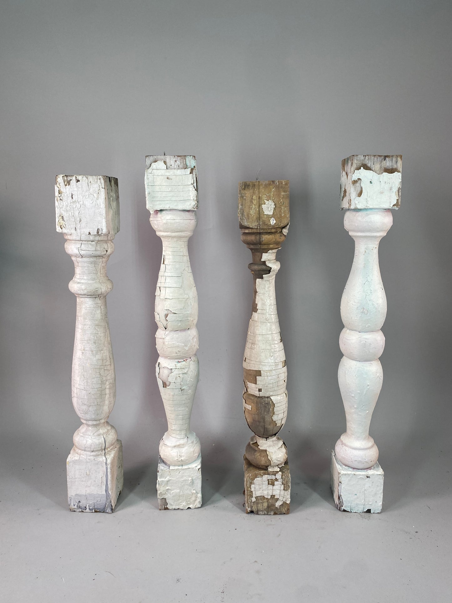 Balusters - 4 White Wood Balusters Reclaimed Spindles Porch Post House Trim A56 by The Old Grainery (Architectural, Carpen...