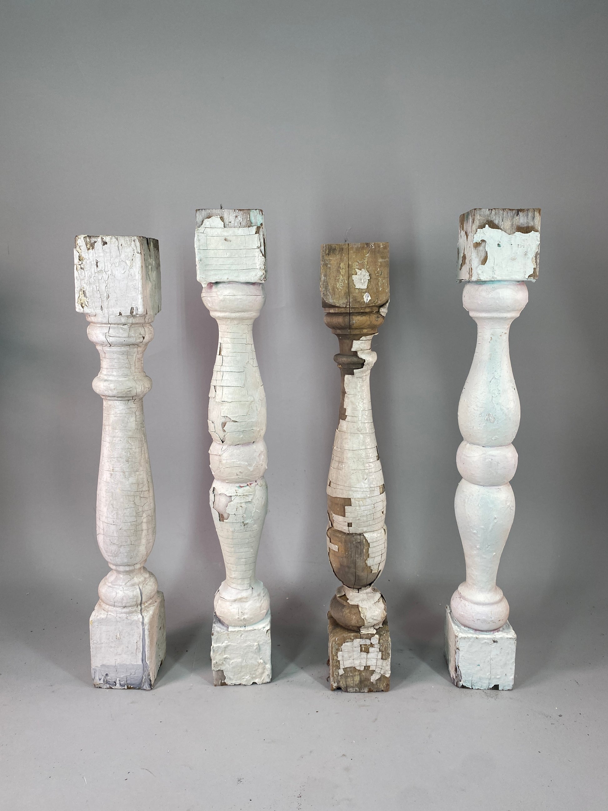 Balusters - 4 White Wood Balusters Reclaimed Spindles Porch Post House Trim A56 by The Old Grainery (Architectural, Carpen...