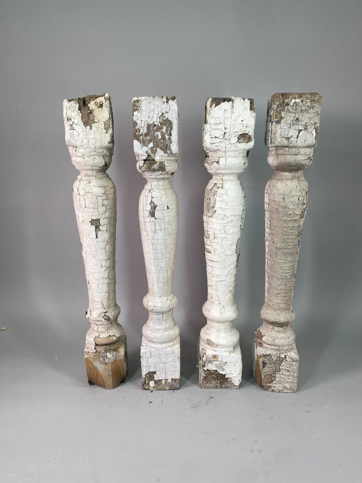 Balusters - 4 White Wood Balusters Reclaimed Spindles Porch Post House Trim A51 by The Old Grainery (Architectural, Carpen...