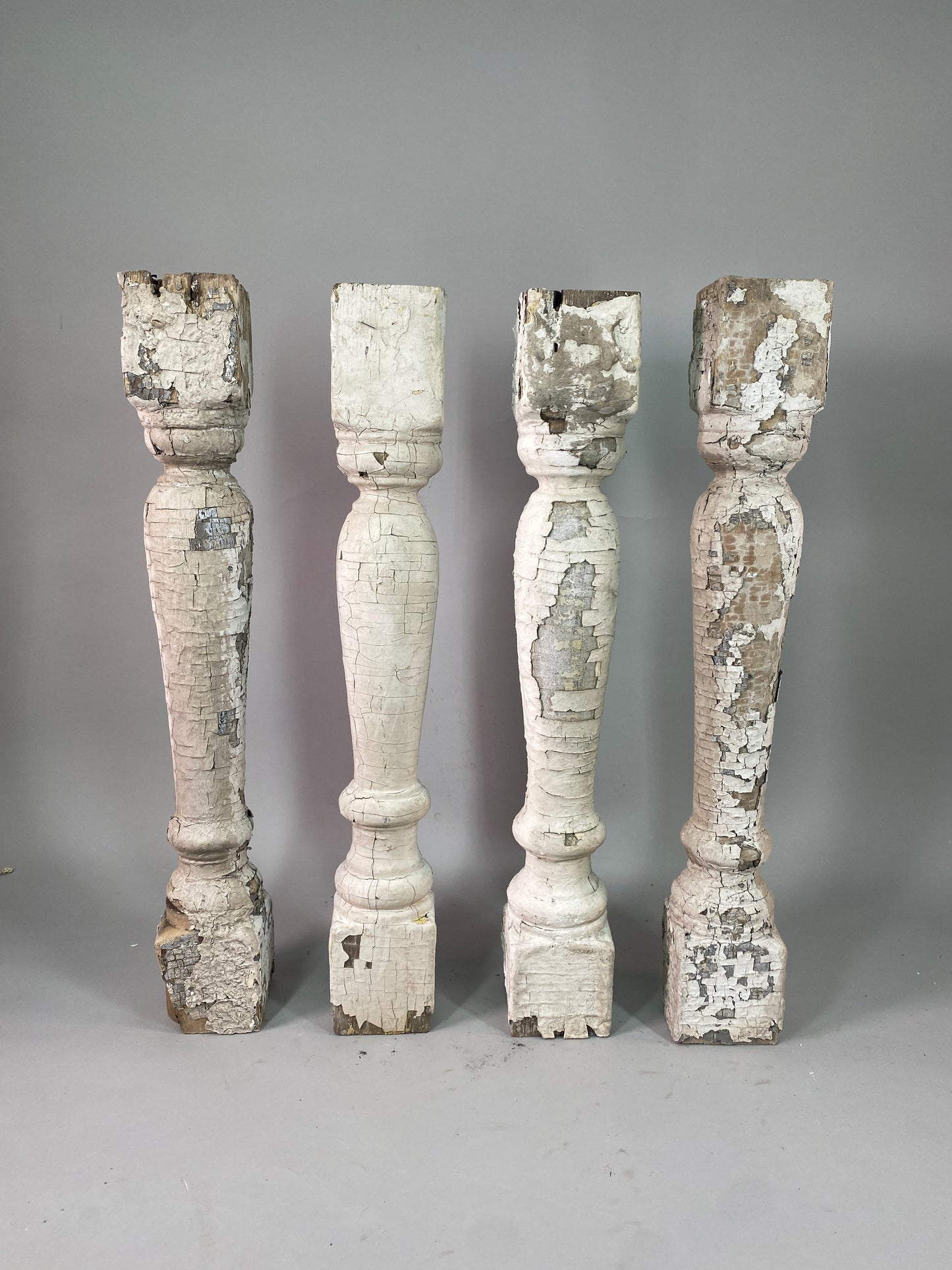 Balusters - 4 White Wood Balusters Reclaimed Spindles Porch Post House Trim A51 by The Old Grainery (Architectural, Carpen...