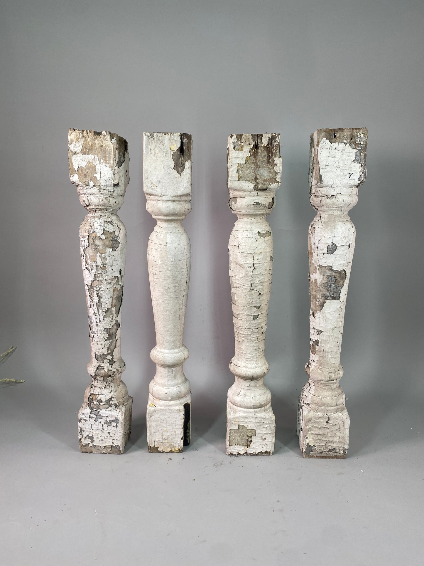Balusters - 4 White Wood Balusters Reclaimed Spindles Porch Post House Trim A51 by The Old Grainery (Architectural, Carpen...