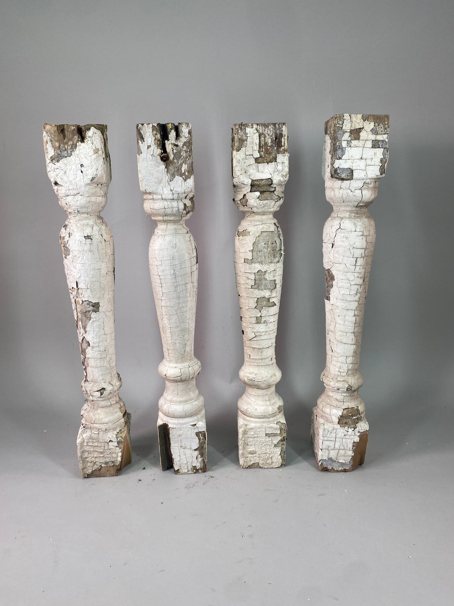 Balusters - 4 White Wood Balusters Reclaimed Spindles Porch Post House Trim A51 by The Old Grainery (Architectural, Carpen...