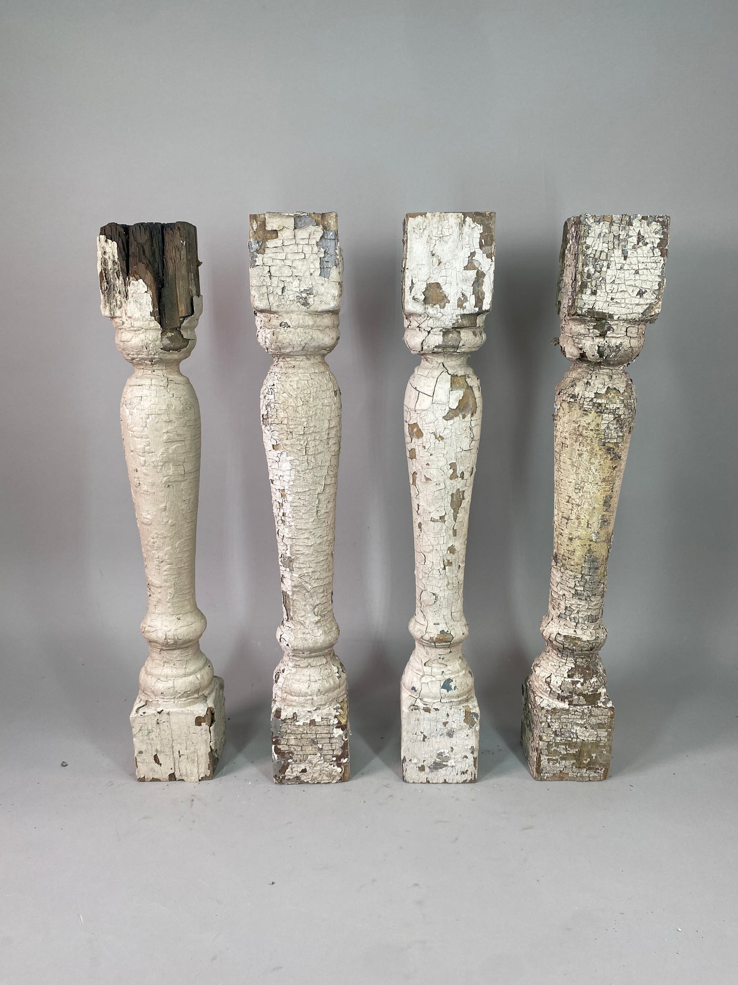Balusters - 4 White Wood Balusters Reclaimed Spindles Porch Post House Trim A52 by The Old Grainery (Architectural, Carpen...