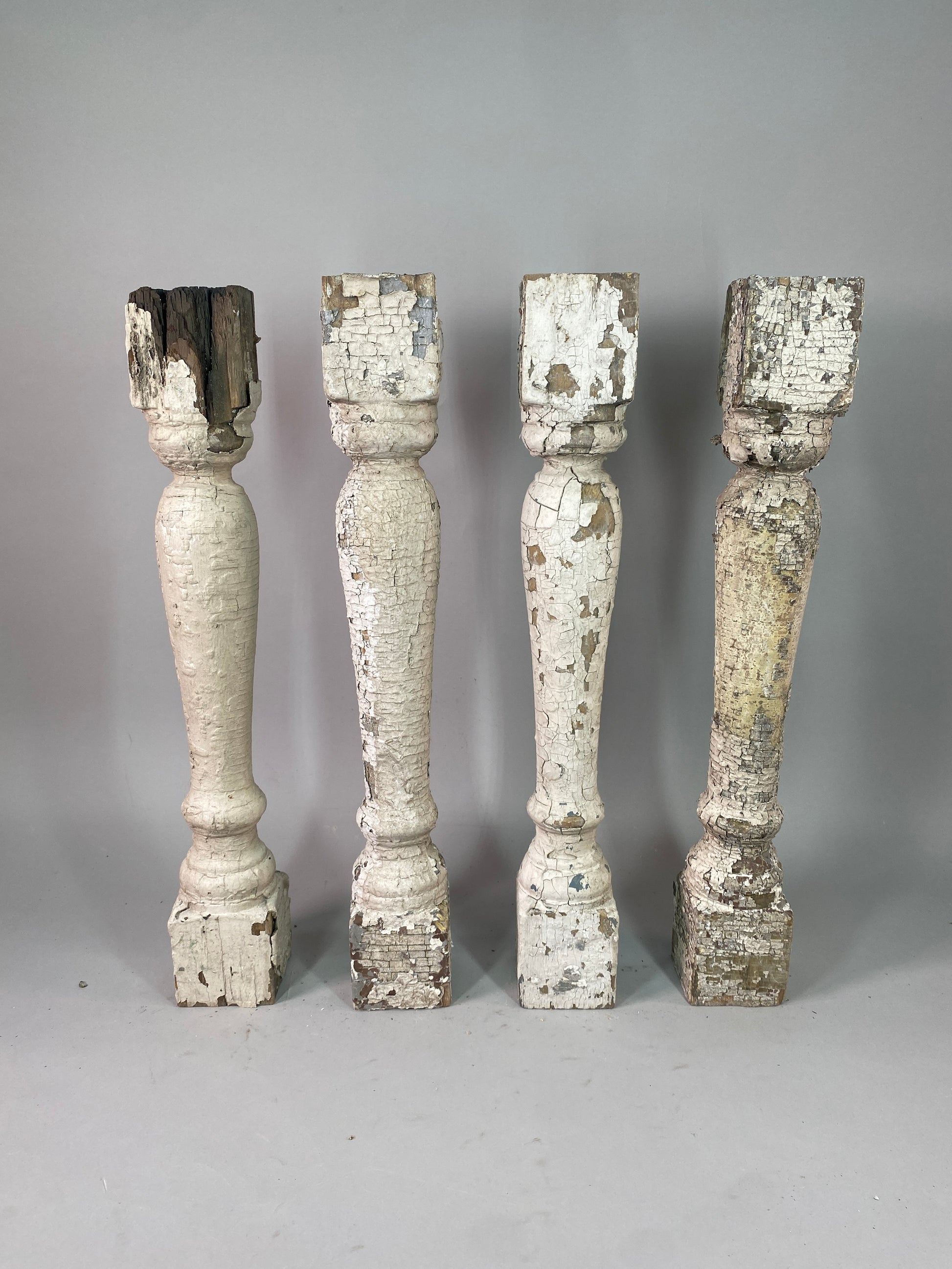 Balusters - 4 White Wood Balusters Reclaimed Spindles Porch Post House Trim A52 by The Old Grainery (Architectural, Carpen...