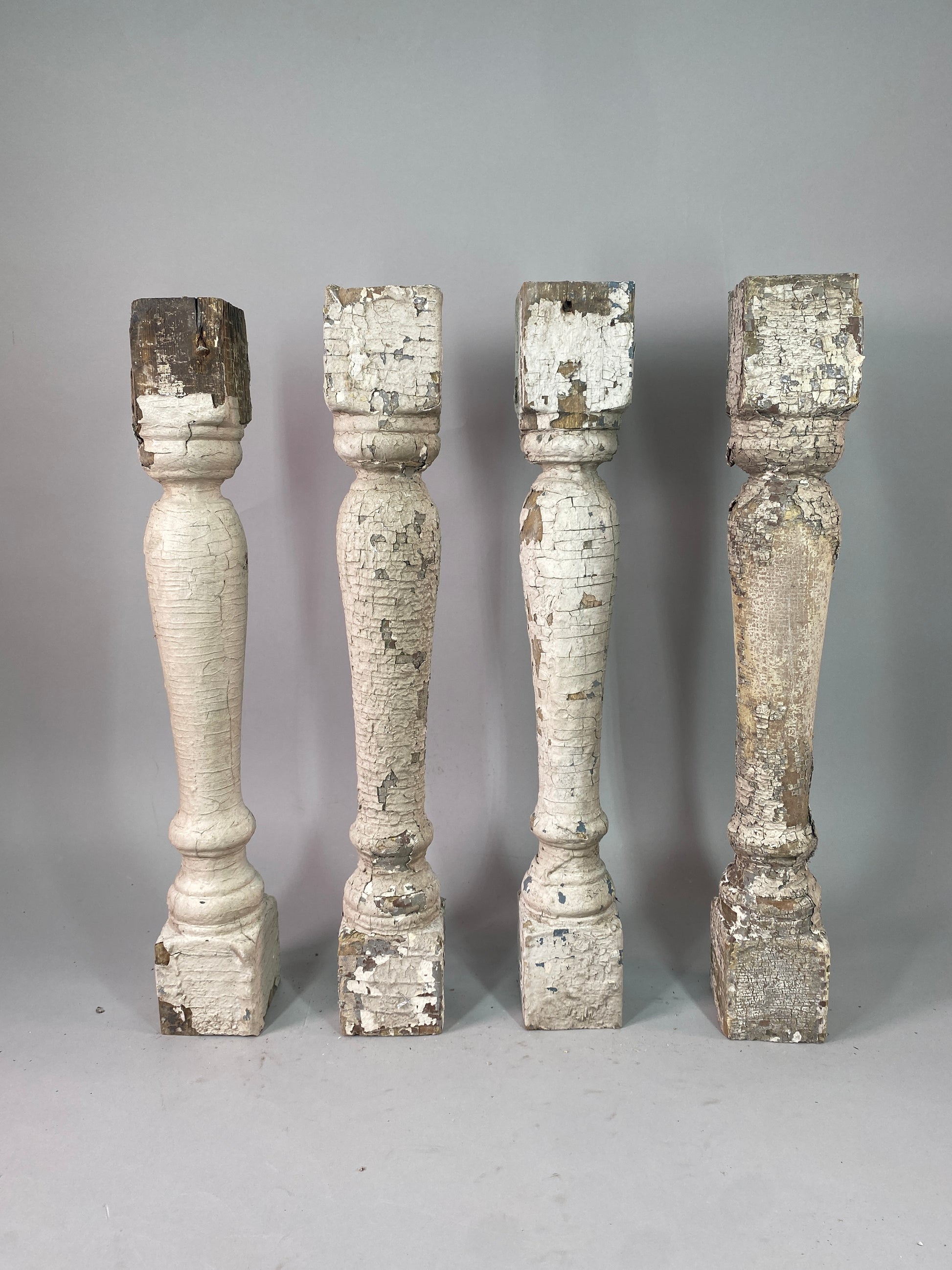Balusters - 4 White Wood Balusters Reclaimed Spindles Porch Post House Trim A52 by The Old Grainery (Architectural, Carpen...