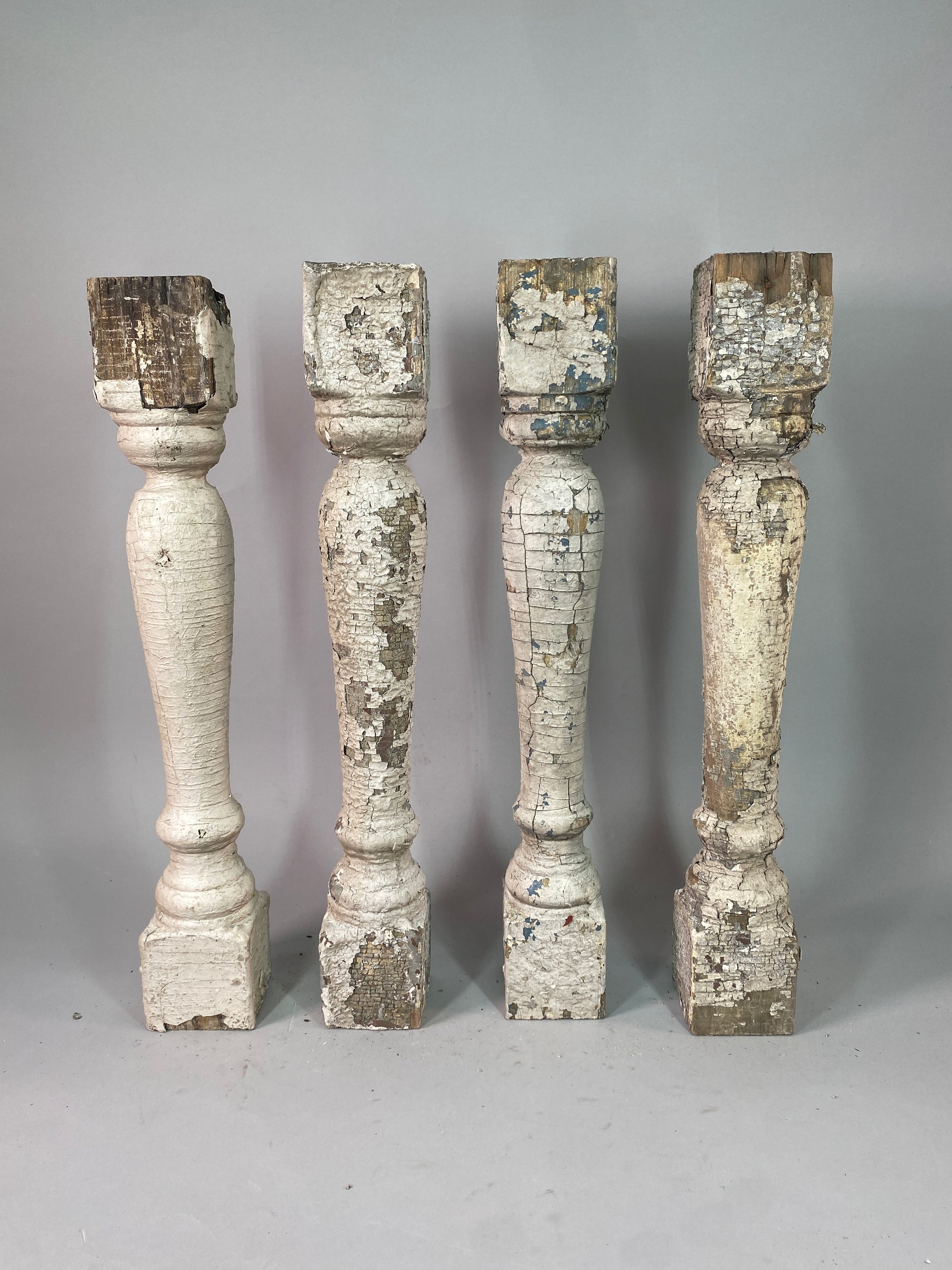 Balusters - 4 White Wood Balusters Reclaimed Spindles Porch Post House Trim A52 by The Old Grainery (Architectural, Carpen...