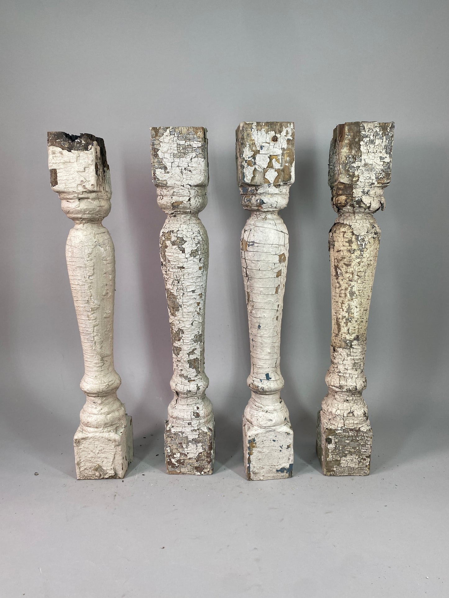 Balusters - 4 White Wood Balusters Reclaimed Spindles Porch Post House Trim A52 by The Old Grainery (Architectural, Carpen...