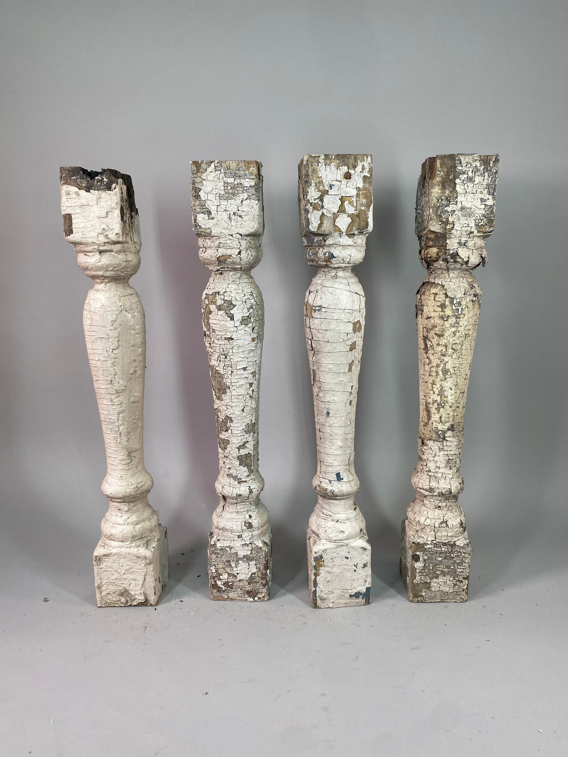 Balusters - 4 White Wood Balusters Reclaimed Spindles Porch Post House Trim A52 by The Old Grainery (Architectural, Carpen...