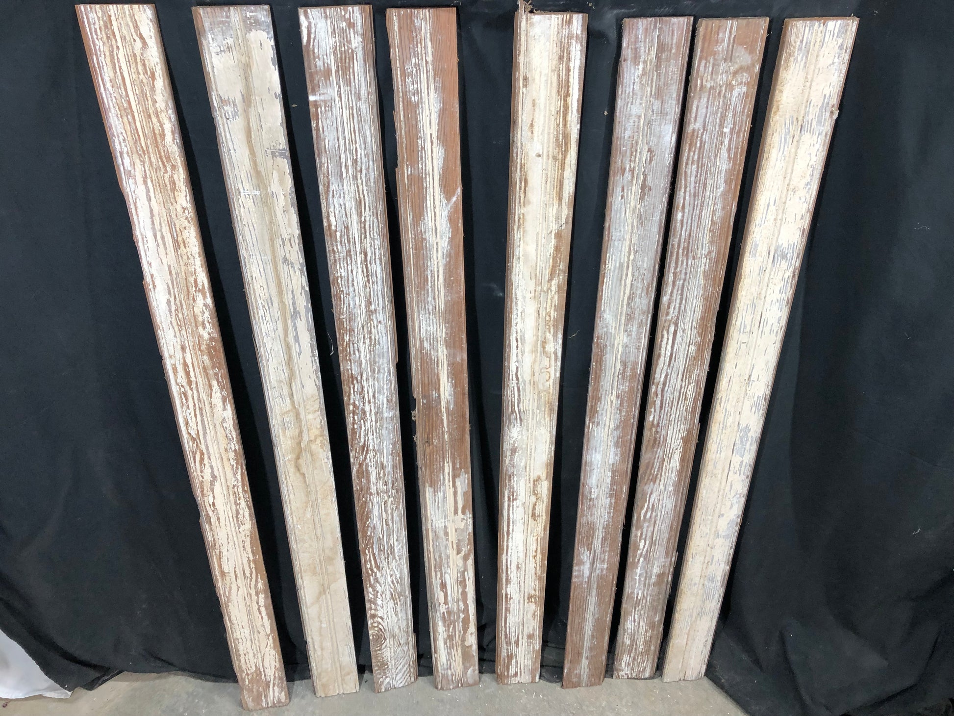 Craft Supplies & Tools > Raw Materials > Wood > Boards & Planks - 8 Reclaimed Wainscoting Bead Board Pieces, Architectural...