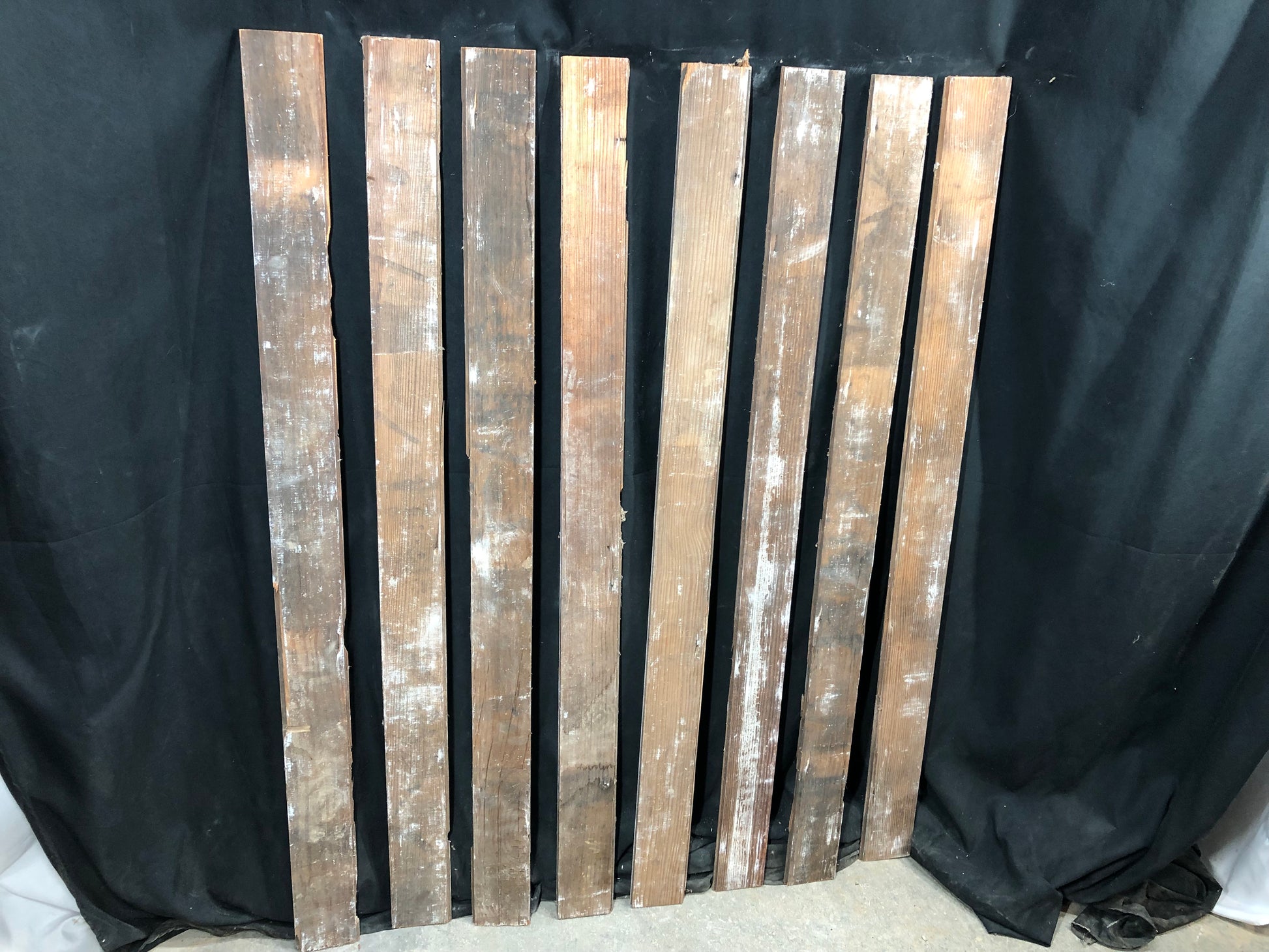 Craft Supplies & Tools > Raw Materials > Wood > Boards & Planks - 8 Reclaimed Wainscoting Bead Board Pieces, Architectural...