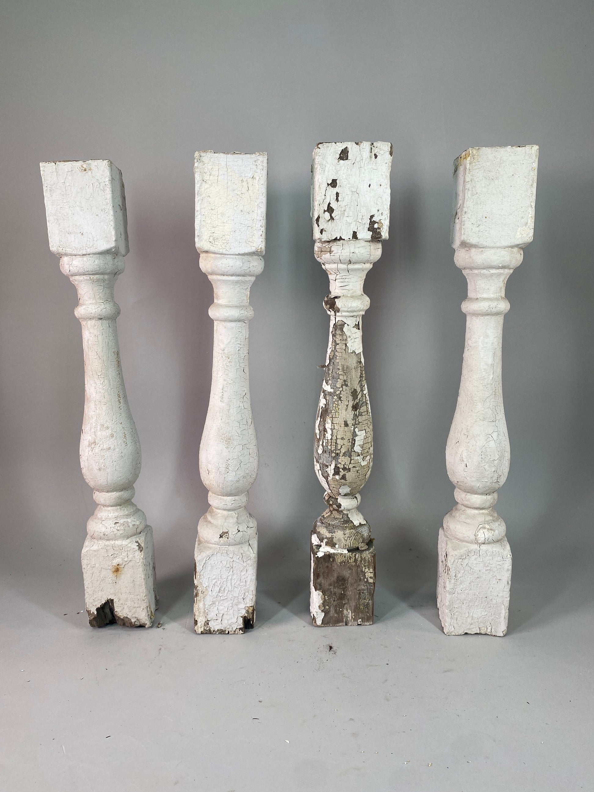 Balusters - 4 White Wood Balusters Reclaimed Spindles Porch Post House Trim A63 by The Old Grainery (Architectural, Candle...
