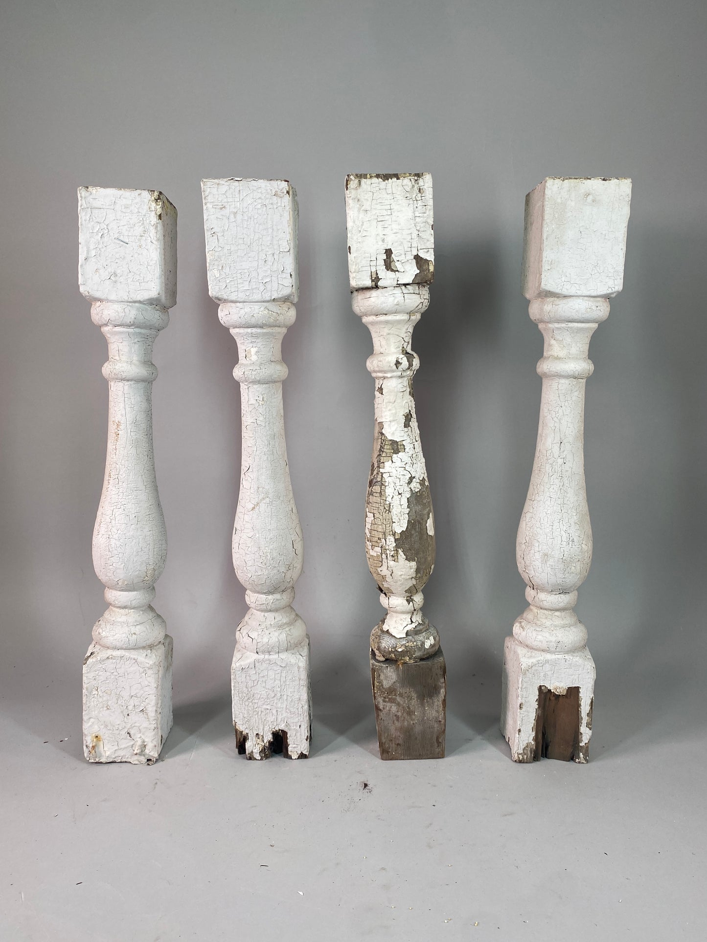 Balusters - 4 White Wood Balusters Reclaimed Spindles Porch Post House Trim A63 by The Old Grainery (Architectural, Candle...