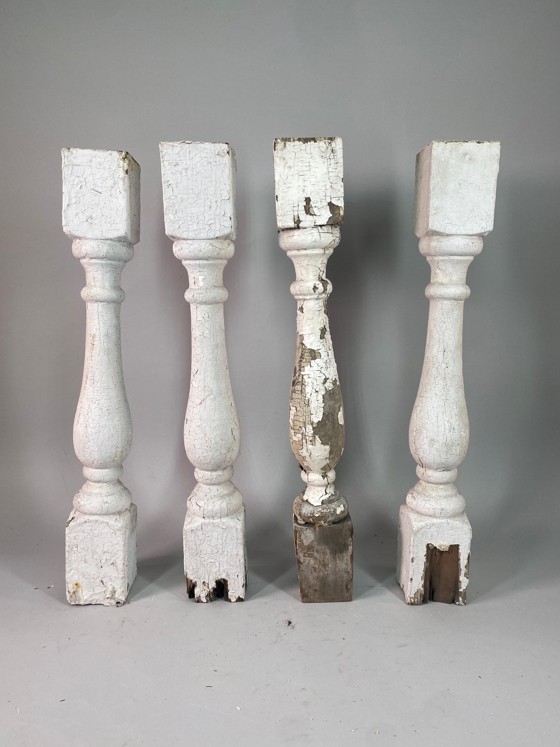 Balusters - 4 White Wood Balusters Reclaimed Spindles Porch Post House Trim A63 by The Old Grainery (Architectural, Candle...