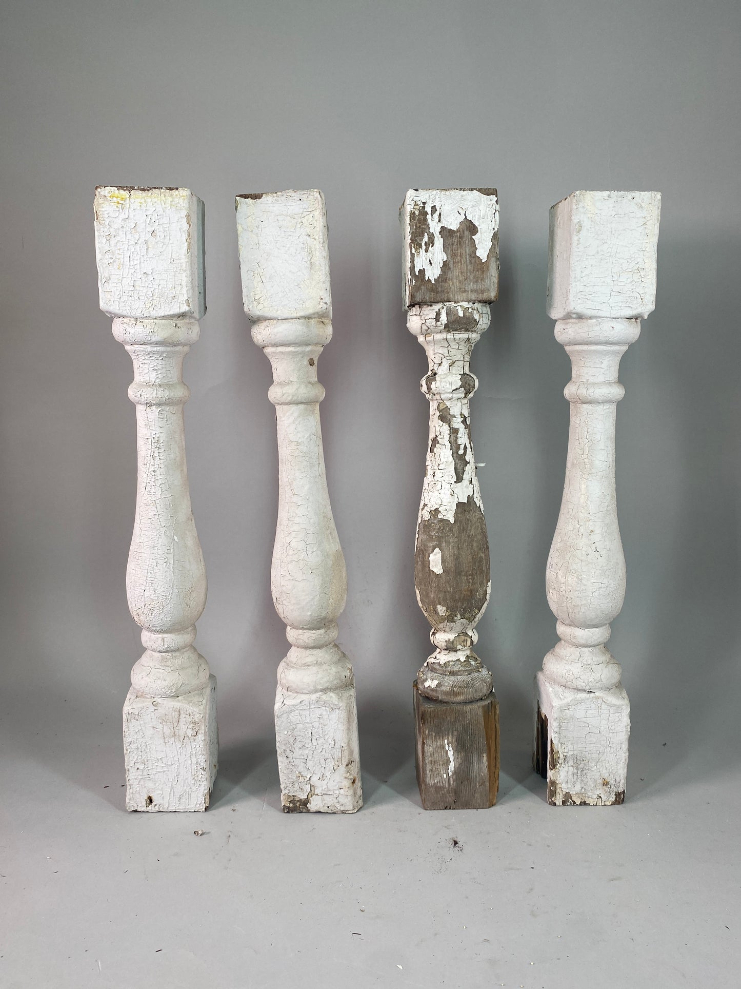 Balusters - 4 White Wood Balusters Reclaimed Spindles Porch Post House Trim A63 by The Old Grainery (Architectural, Candle...
