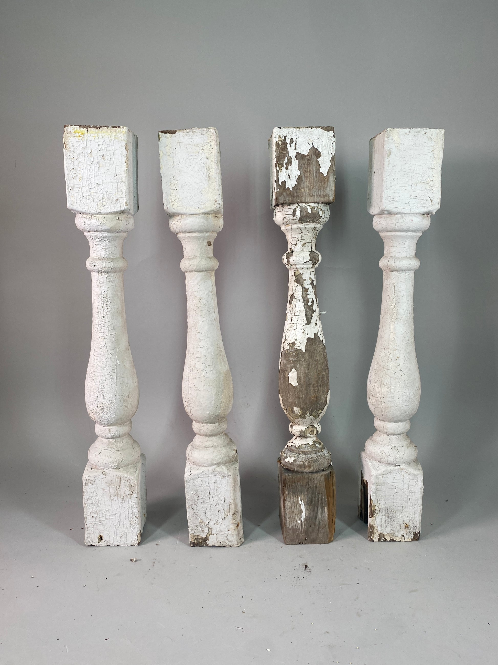 Balusters - 4 White Wood Balusters Reclaimed Spindles Porch Post House Trim A63 by The Old Grainery (Architectural, Candle...