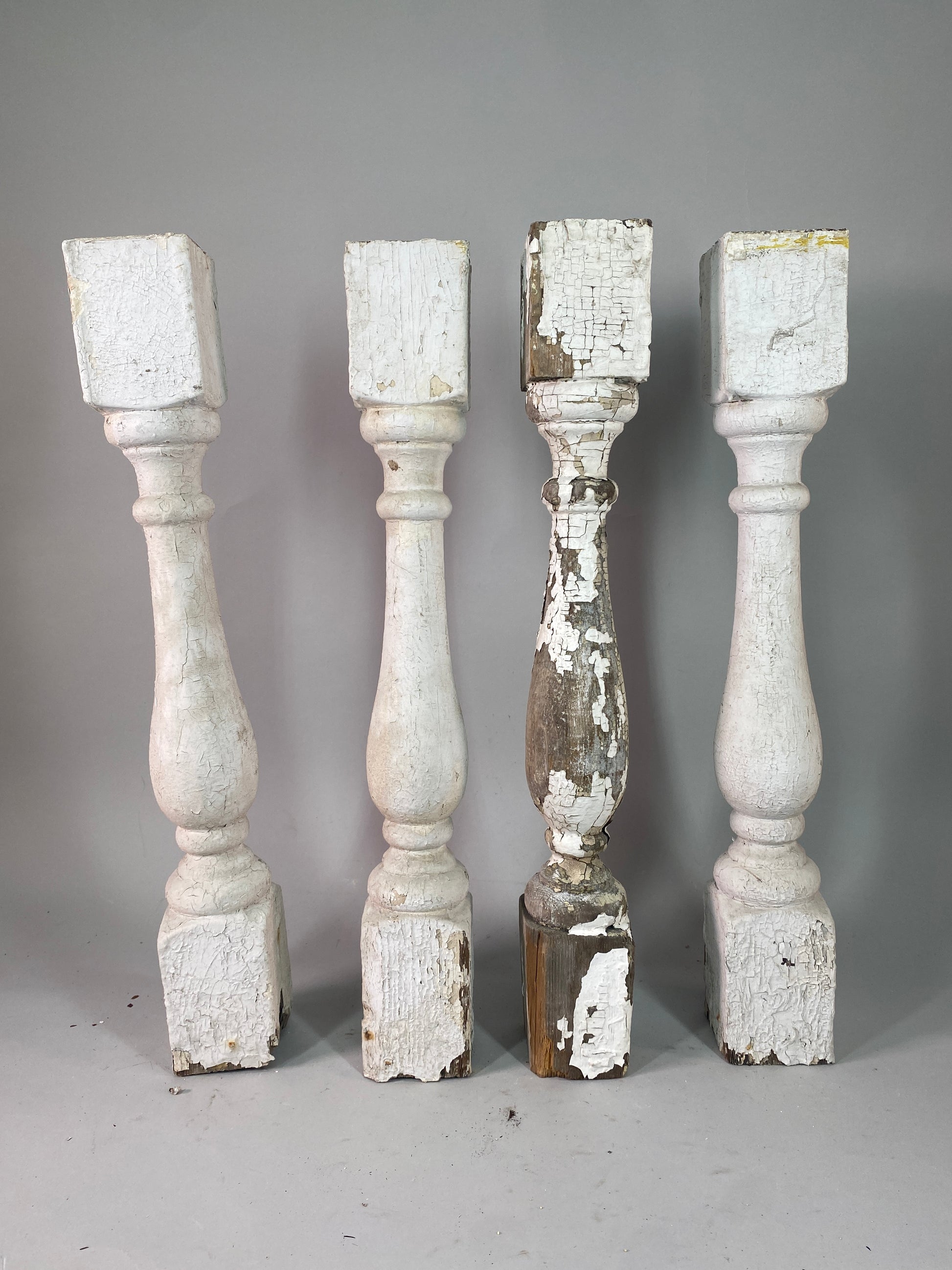 Balusters - 4 White Wood Balusters Reclaimed Spindles Porch Post House Trim A63 by The Old Grainery (Architectural, Candle...