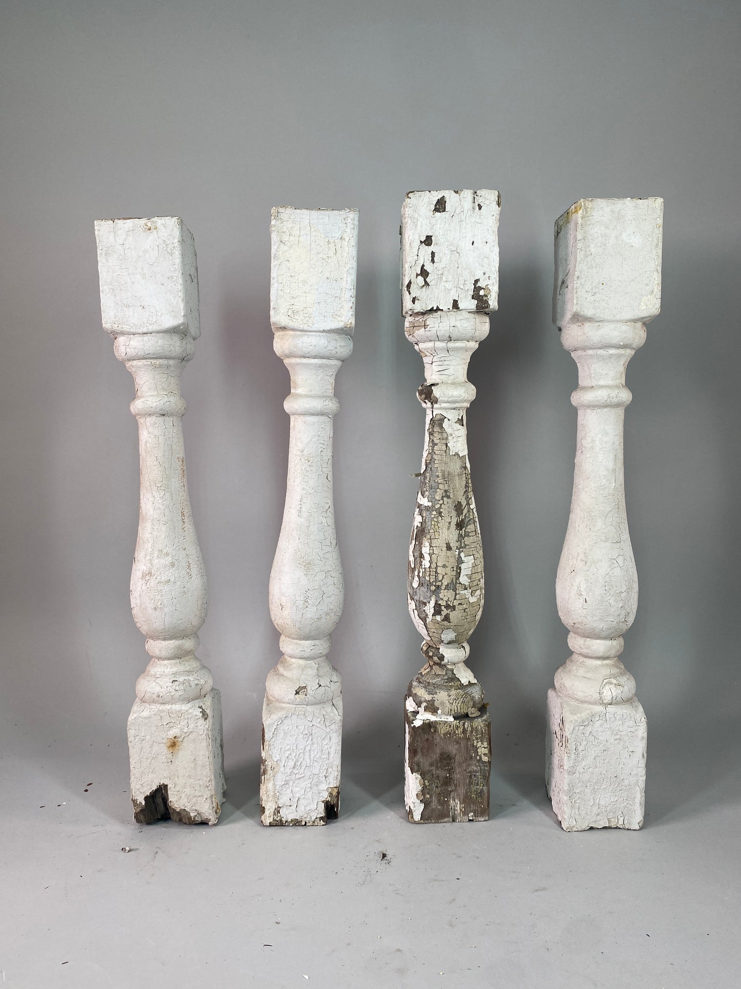 Balusters - 4 White Wood Balusters Reclaimed Spindles Porch Post House Trim A63 by The Old Grainery (Architectural, Candle...