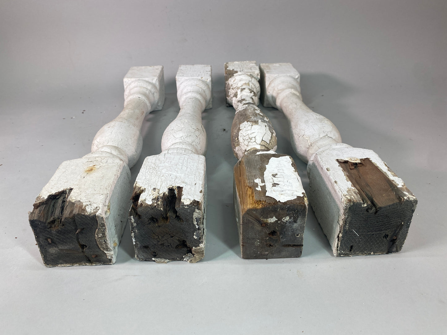Balusters - 4 White Wood Balusters Reclaimed Spindles Porch Post House Trim A63 by The Old Grainery (Architectural, Candle...