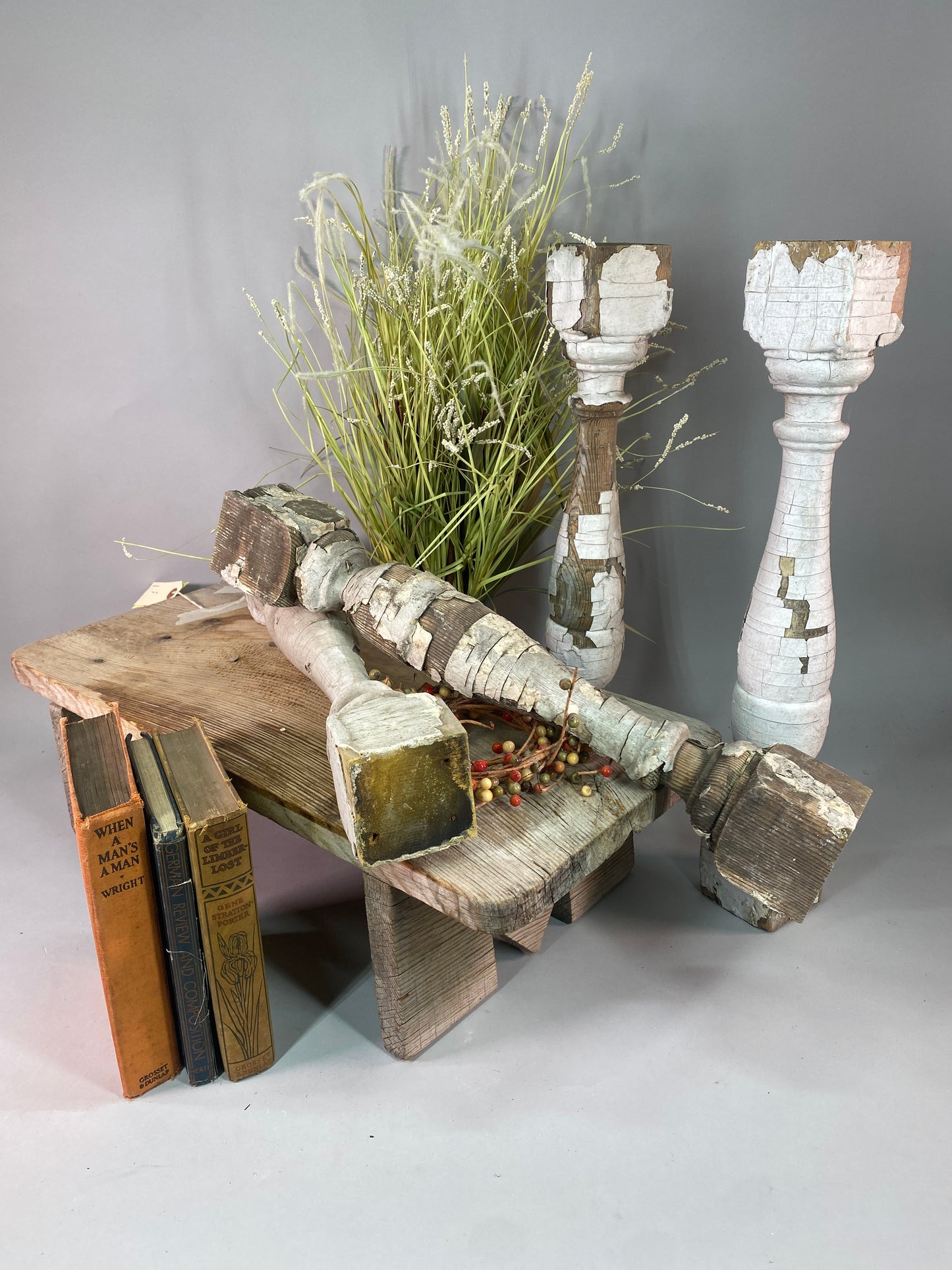 Balusters - 4 White Wood Balusters Reclaimed Spindles Porch Post House Trim A58 by The Old Grainery (Architectural, Candle...