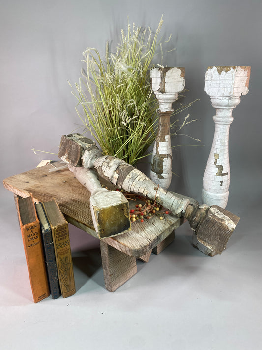 Balusters - 4 White Wood Balusters Reclaimed Spindles Porch Post House Trim A58 by The Old Grainery (Architectural, Candle...