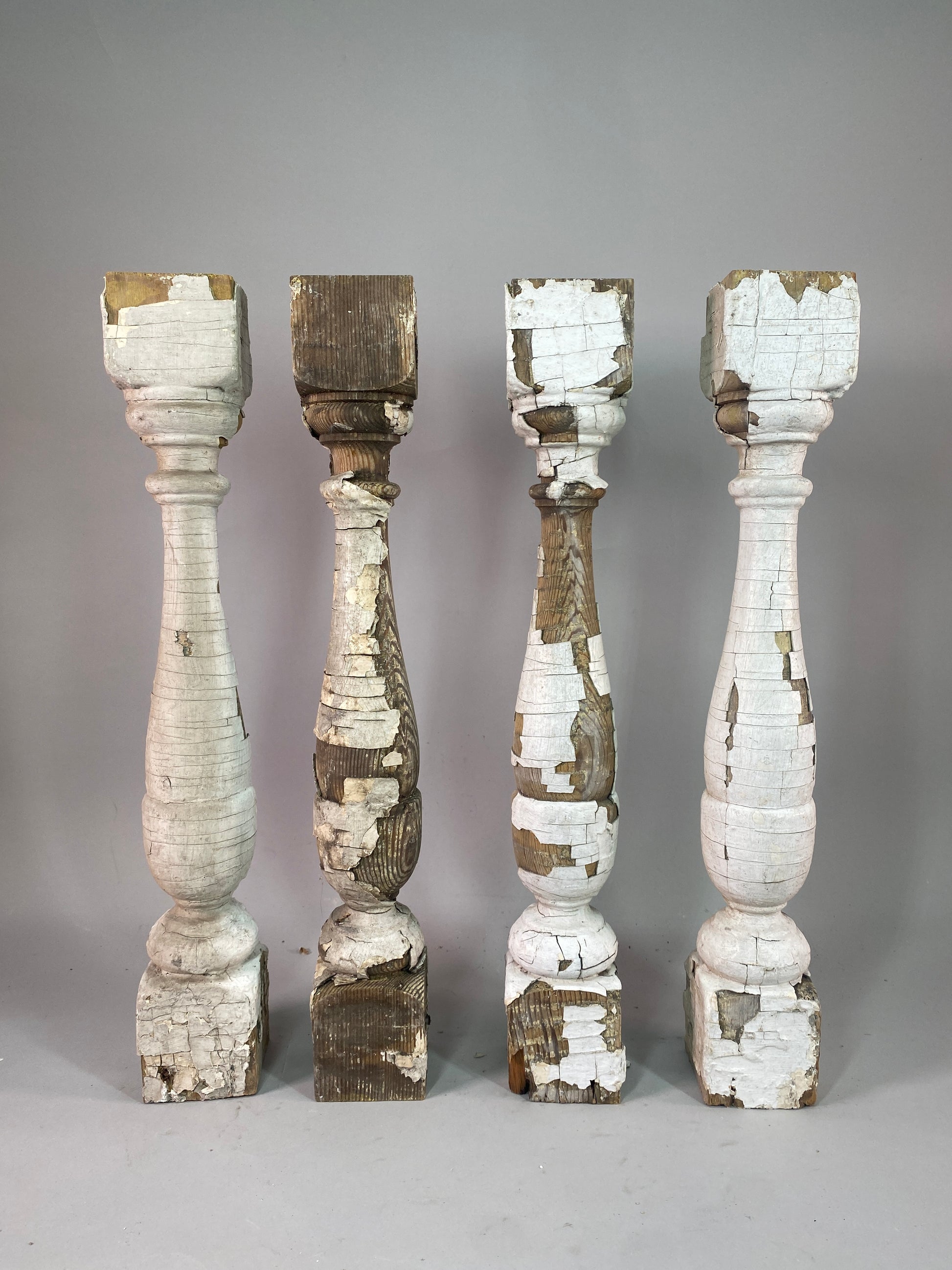 Balusters - 4 White Wood Balusters Reclaimed Spindles Porch Post House Trim A58 by The Old Grainery (Architectural, Candle...
