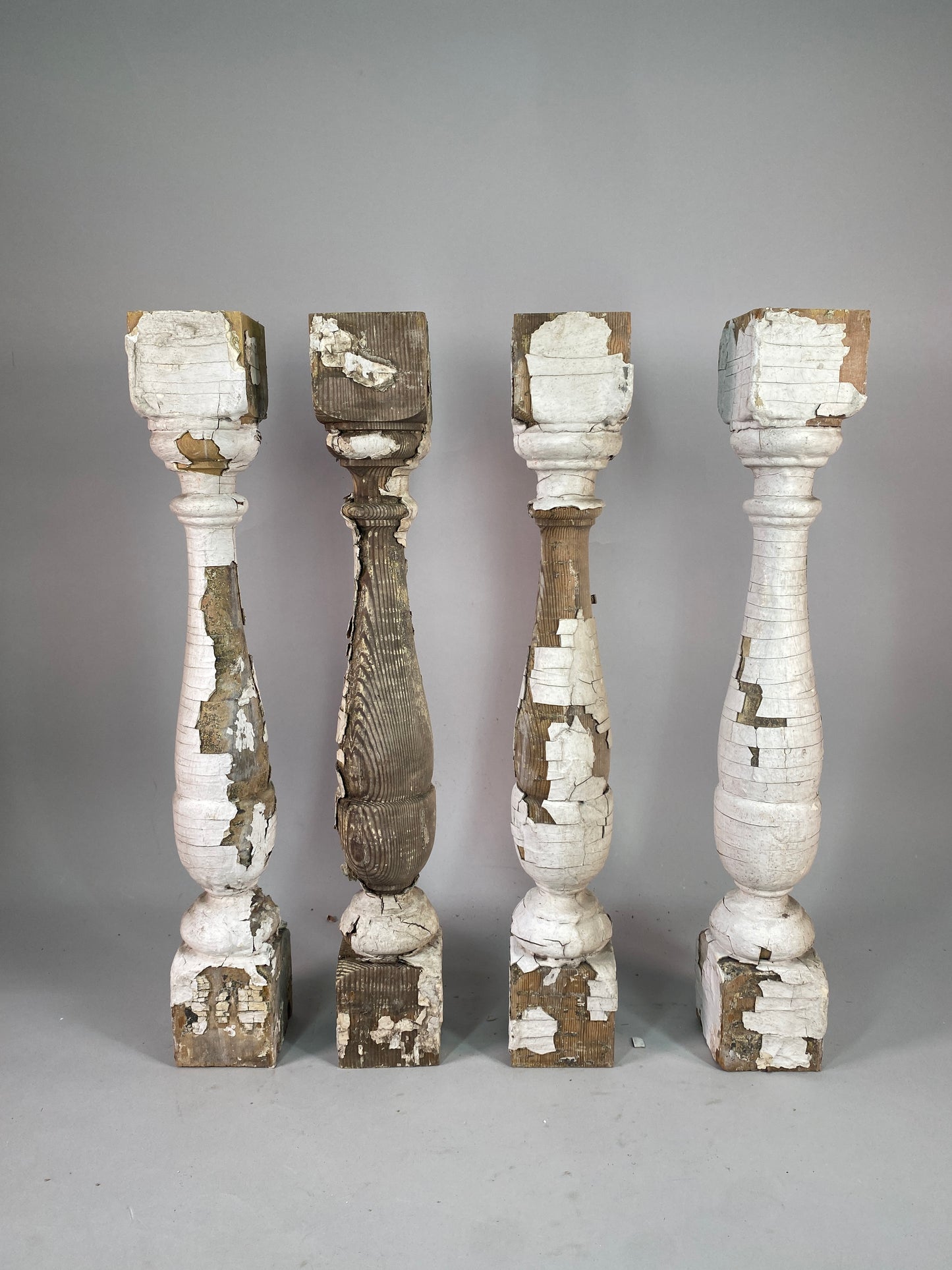 Balusters - 4 White Wood Balusters Reclaimed Spindles Porch Post House Trim A58 by The Old Grainery (Architectural, Candle...