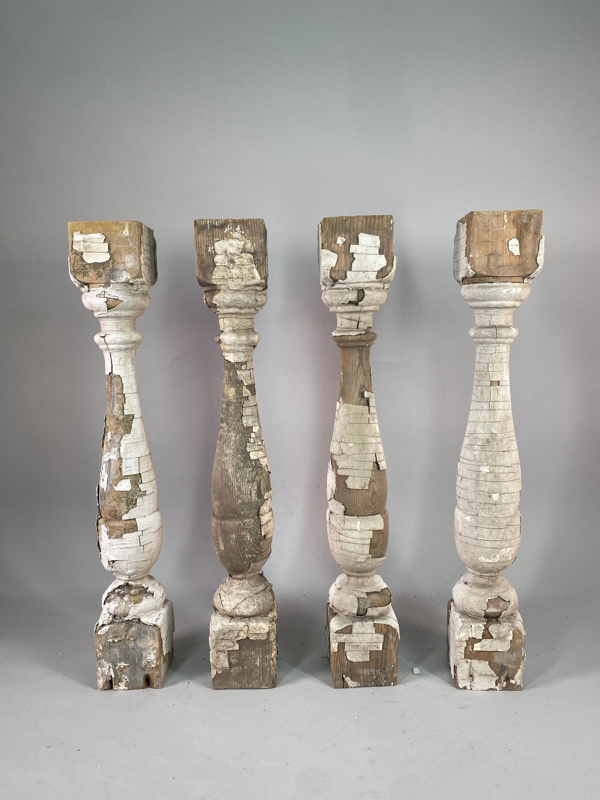 Balusters - 4 White Wood Balusters Reclaimed Spindles Porch Post House Trim A58 by The Old Grainery (Architectural, Candle...