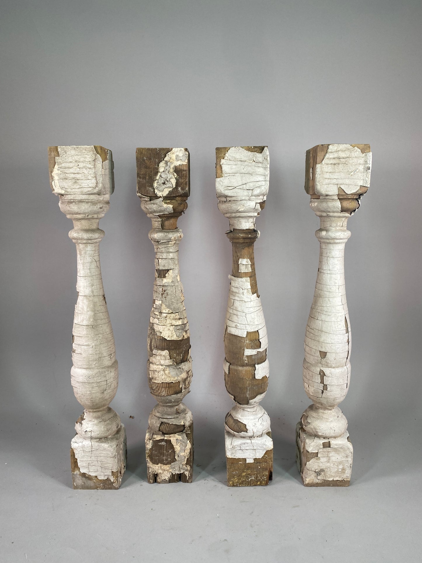 Balusters - 4 White Wood Balusters Reclaimed Spindles Porch Post House Trim A58 by The Old Grainery (Architectural, Candle...