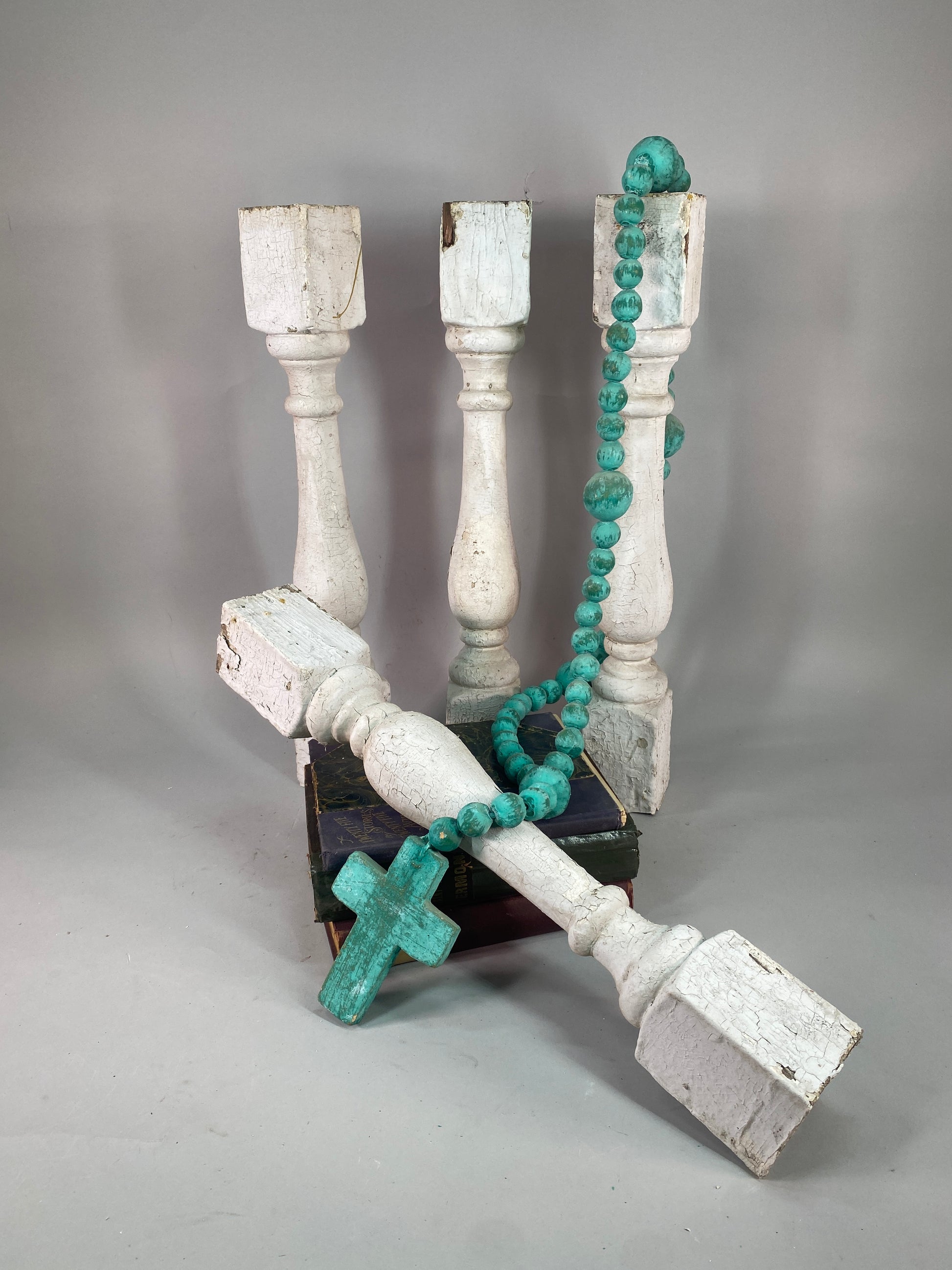 Balusters - 4 White Wood Balusters Reclaimed Spindles Porch Post House Trim A62 by The Old Grainery (Architectural, Candle...