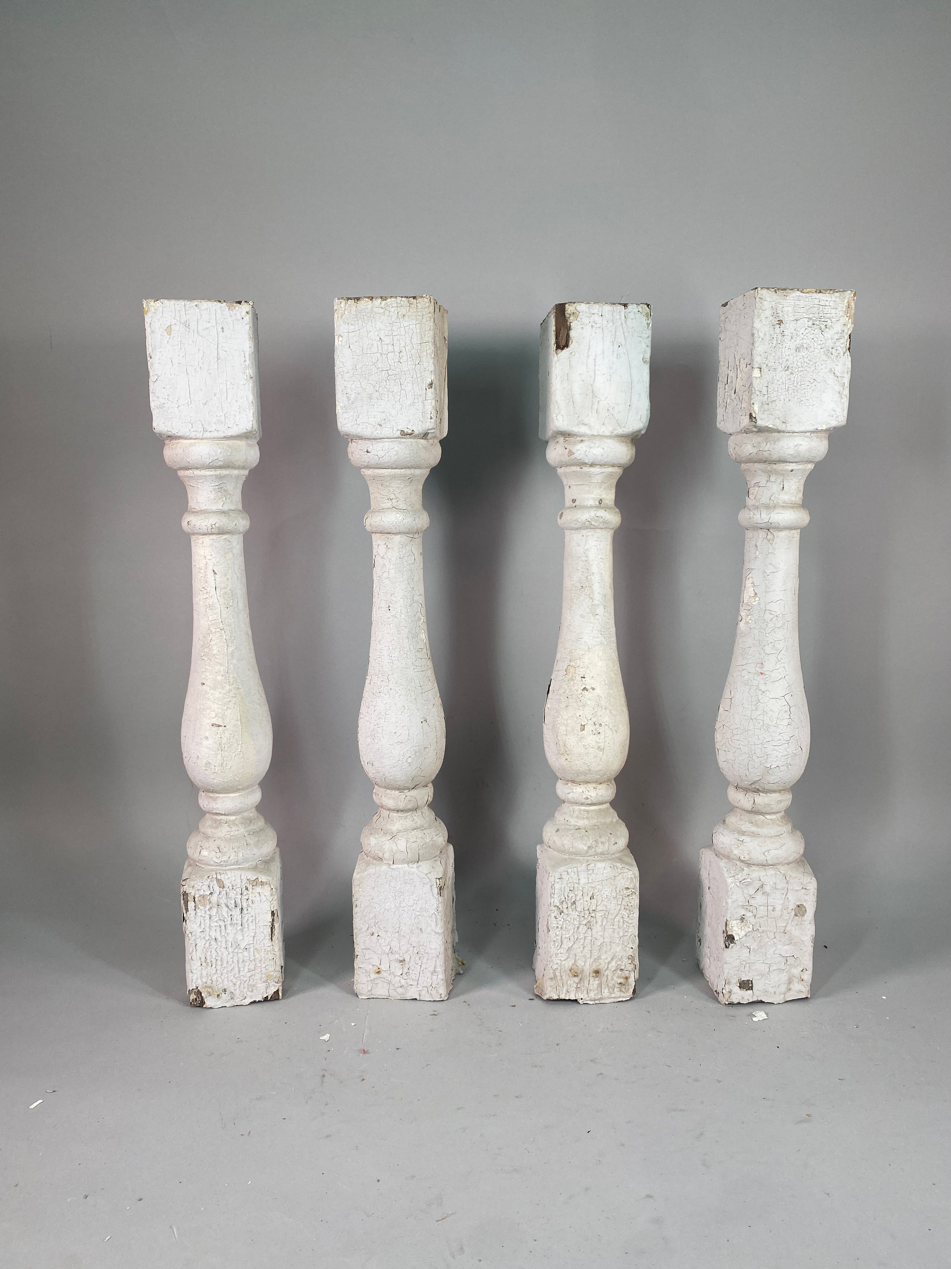 Balusters - 4 White Wood Balusters Reclaimed Spindles Porch Post House Trim A62 by The Old Grainery (Architectural, Candle...
