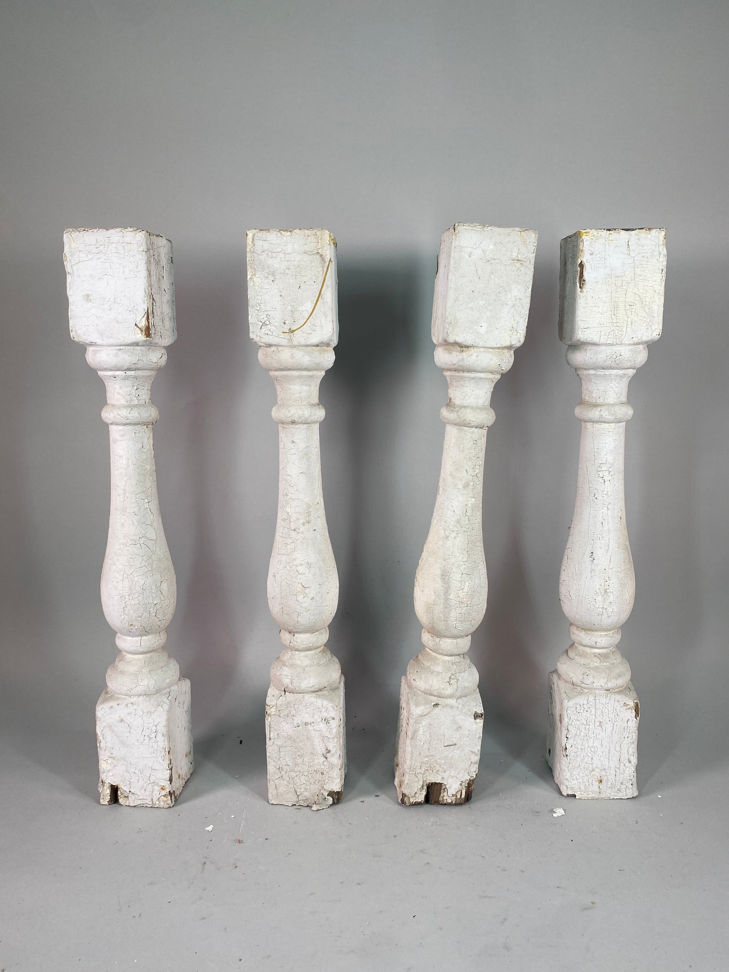 Balusters - 4 White Wood Balusters Reclaimed Spindles Porch Post House Trim A62 by The Old Grainery (Architectural, Candle...