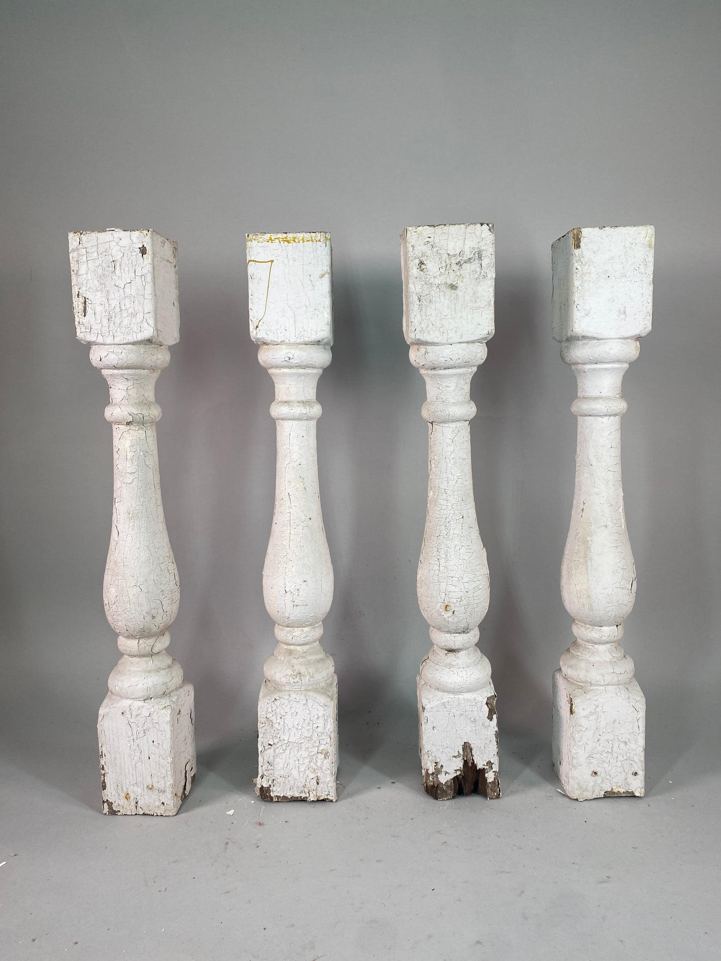 Balusters - 4 White Wood Balusters Reclaimed Spindles Porch Post House Trim A62 by The Old Grainery (Architectural, Candle...