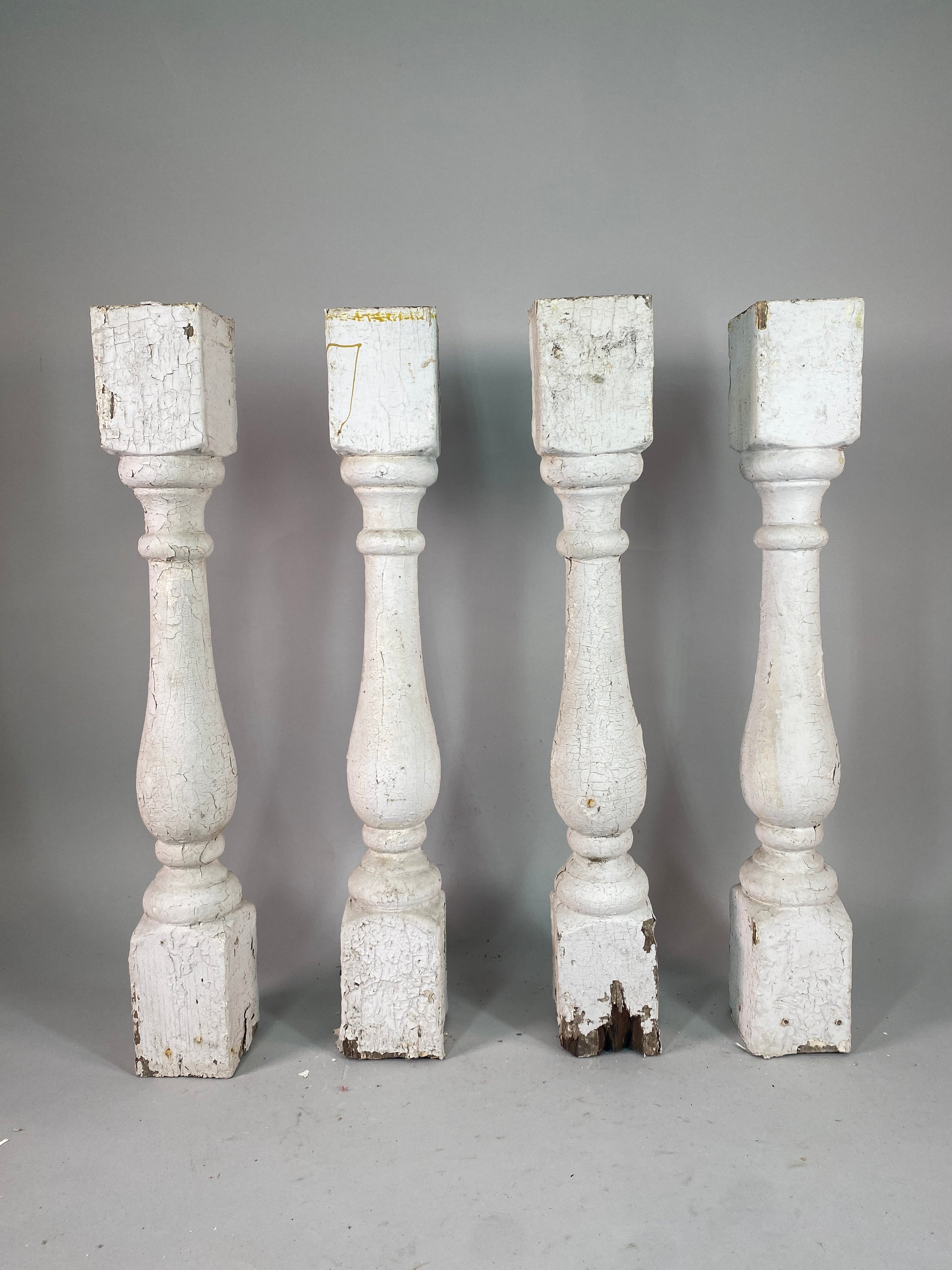 Balusters - 4 White Wood Balusters Reclaimed Spindles Porch Post House Trim A62 by The Old Grainery (Architectural, Candle...